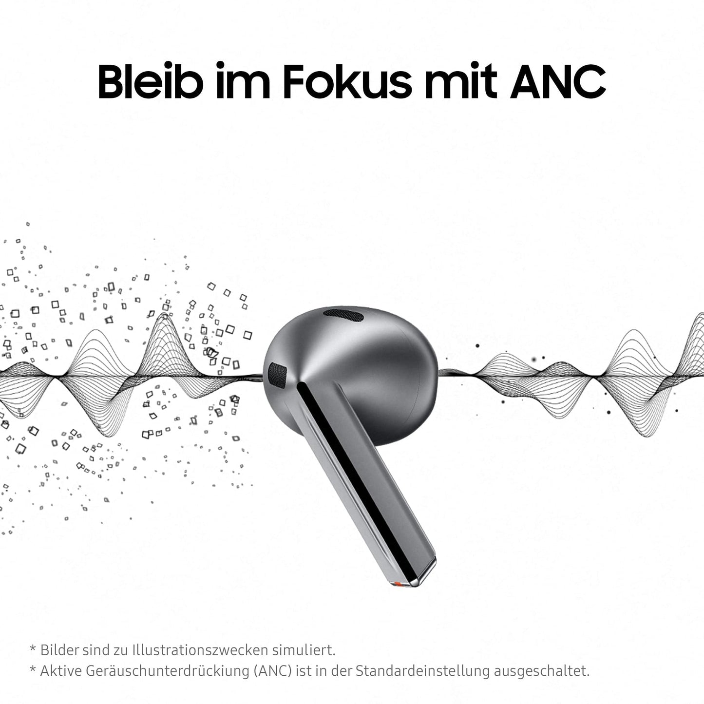 Samsung Galaxy Buds3 Wireless Bluetooth Headphones, Active Noise Canceling (ANC), Adaptive Noise Cancellation, In-Ear Headphones with 360 Audio, Silver, Incl. Anymode Clear Case - F-R530NZAADBT