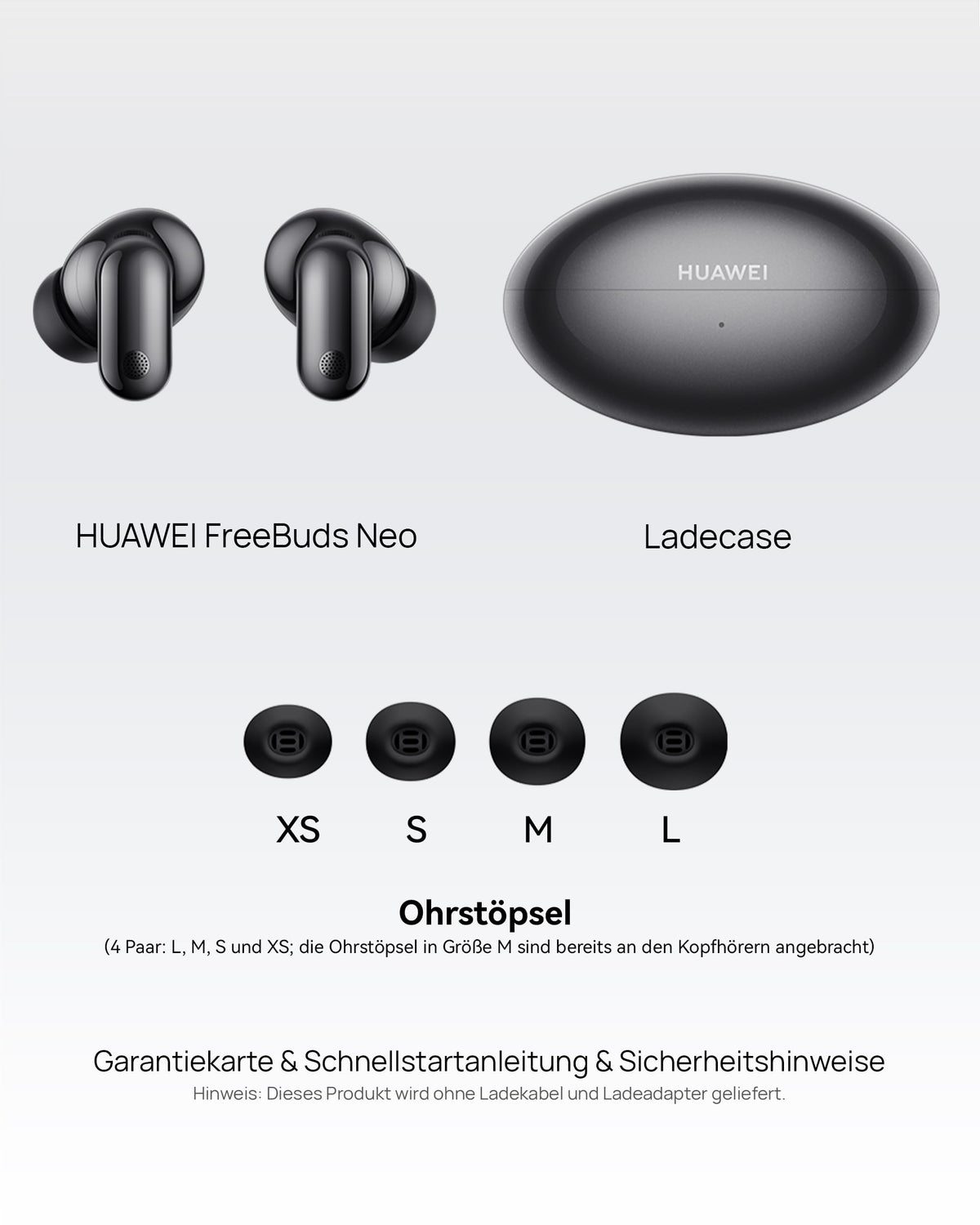 HUAWEI FreeBuds Neo Wireless In-Ear Headphones, 4.8 g, IP 55, Black - Dolphin-T010