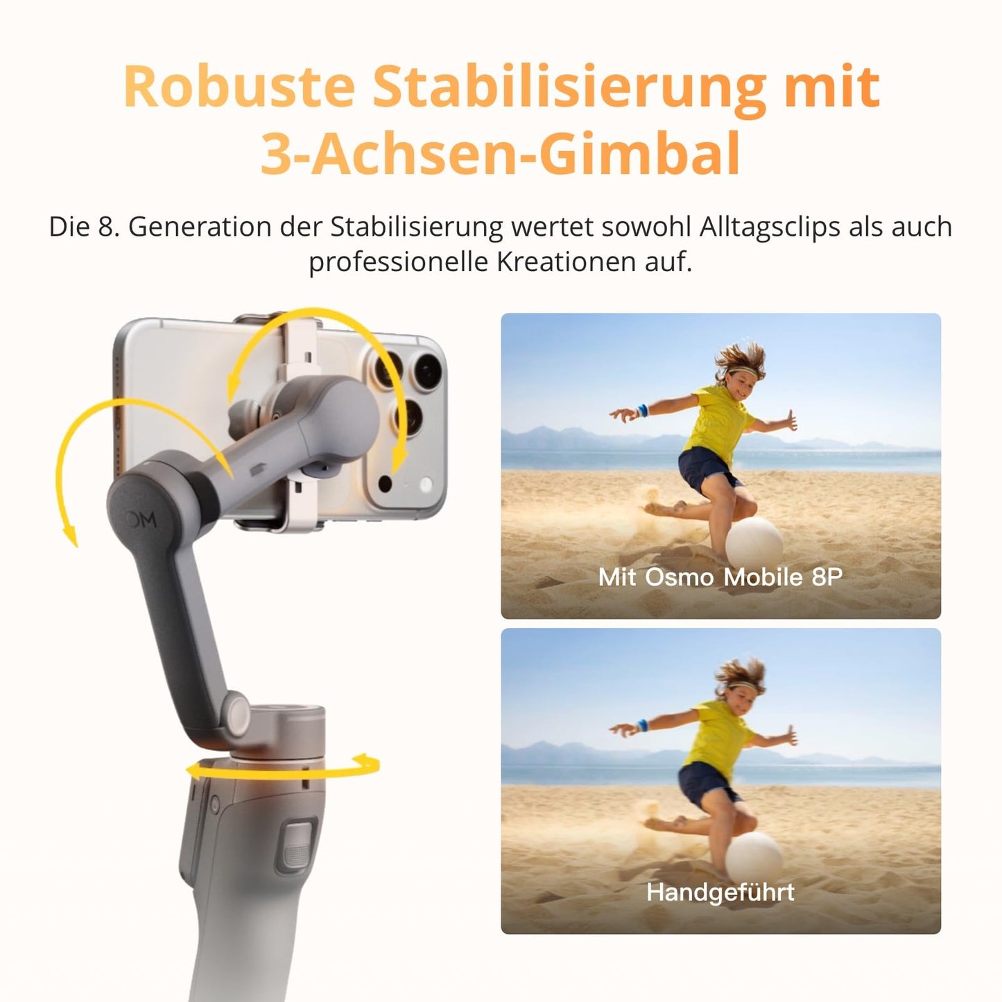 Osmo Mobile 8P Gimbal Stabilizer for iPhone & Android, Remote Control - 6937224142947