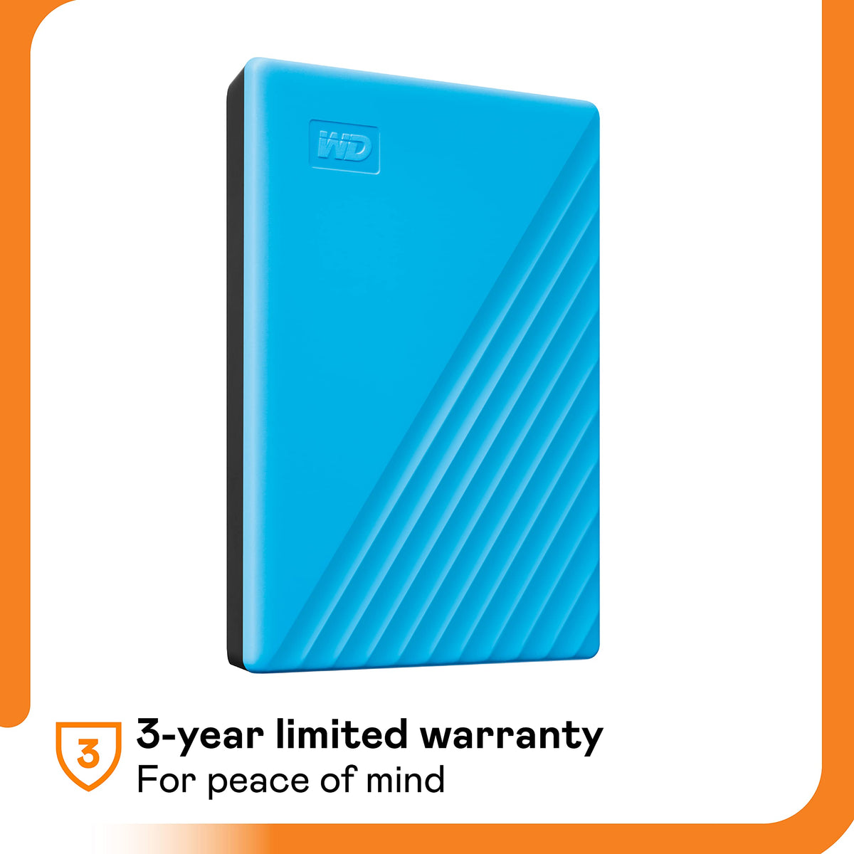 WD My Passport hard disk externă 2 TB (stocare mobilă, design subțire, software descărcabil, backup-uri automate, protecție prin parolă) Albastru - compatibilă și cu PC, Xbox și PS4 - WDBYVG0020BBL-WESN