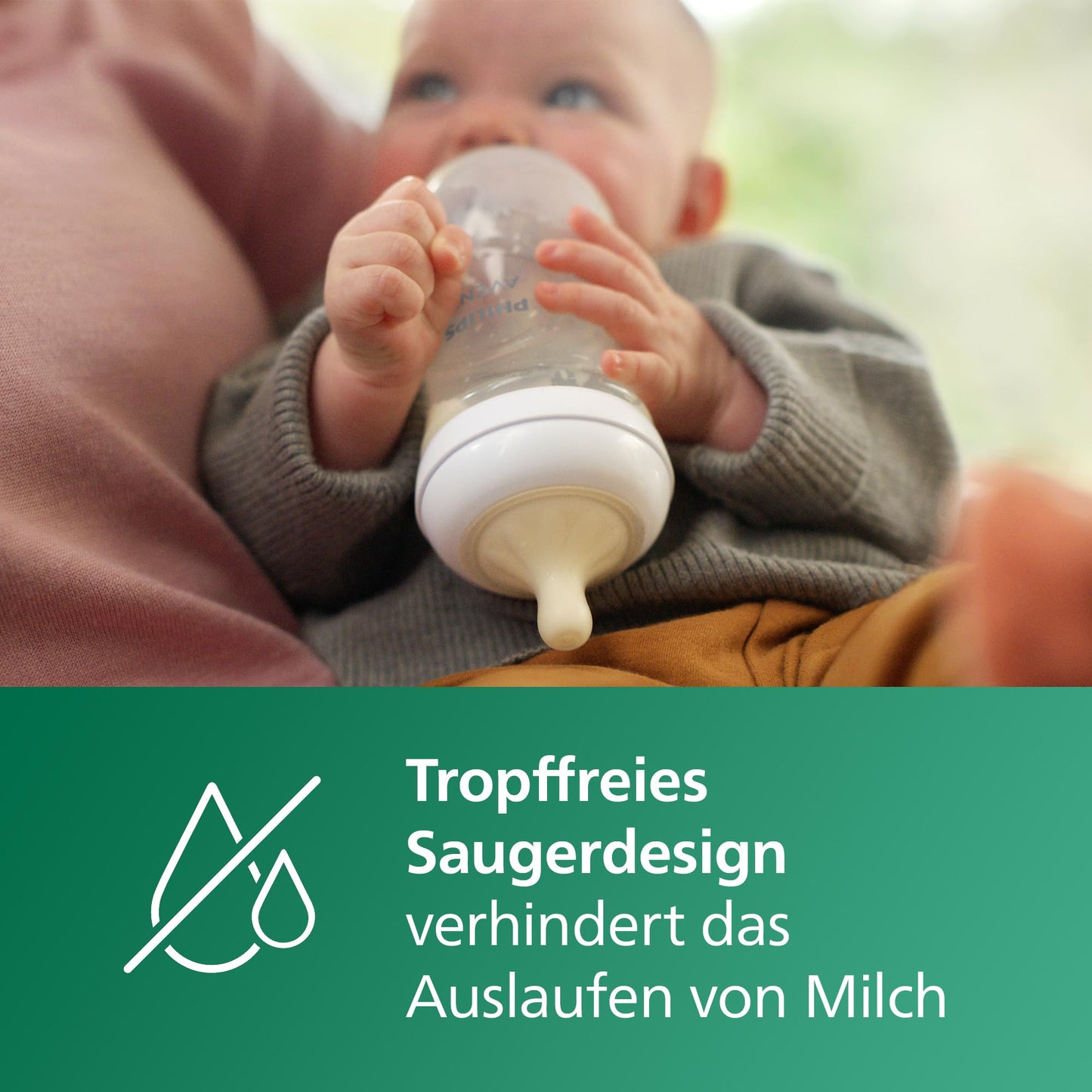 Philips AVENT Baby Bottle Natural Response Glass - Baby Bottle, 240 ml, BPA-Free, for Newborns from 1 Month (Model SCY933/01)
