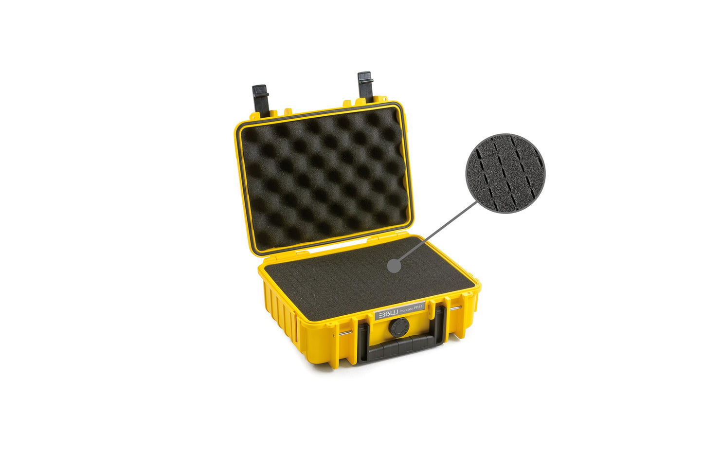 B&W International multi-purpose case Outdoor 1000 (PP.41) yellow - with cube foam - waterproof (IP67), dustproof, impact-resistant, extremely robust - 1000/Y/SI
