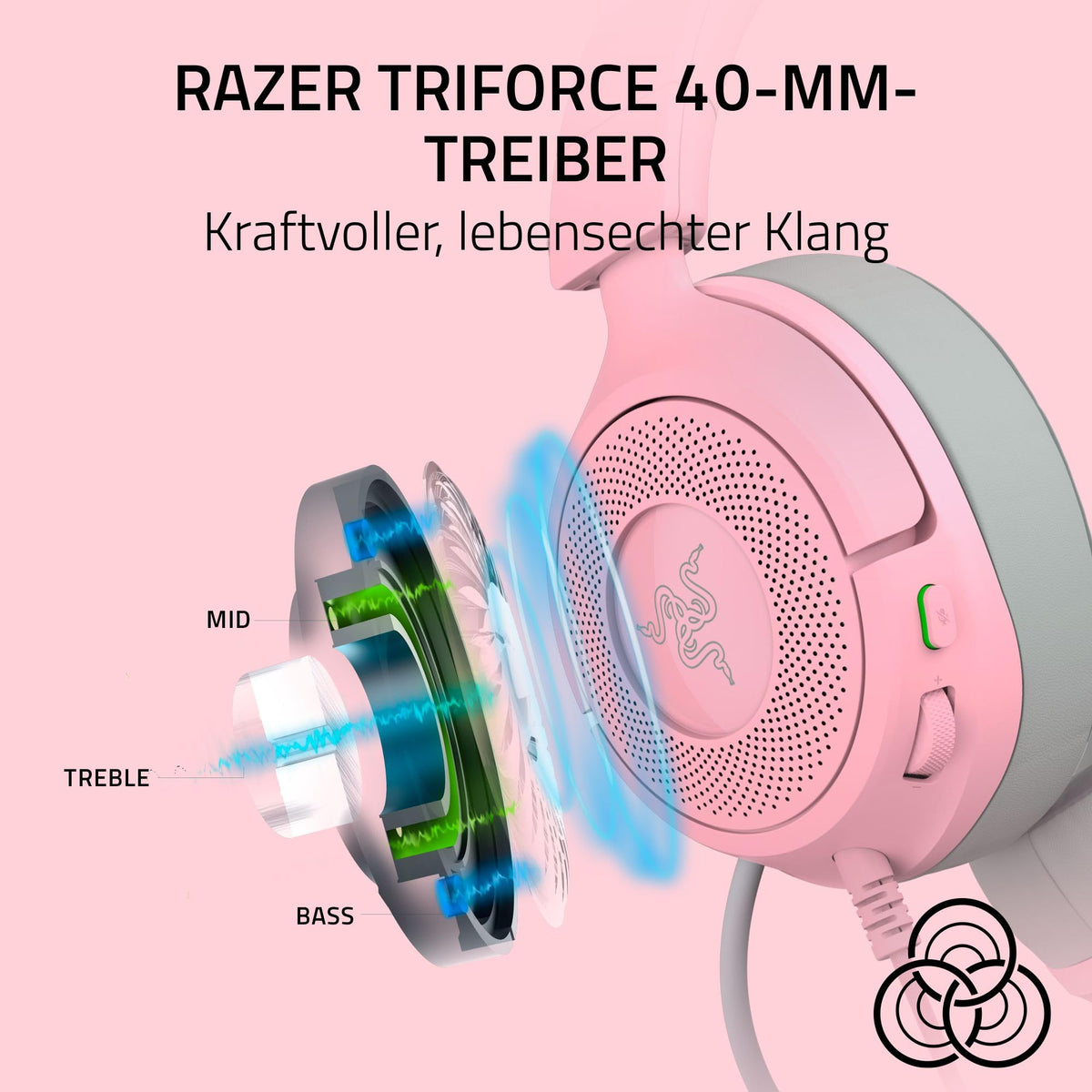 Razer Kraken Kitty V3 X - Wired Kitty Headset for Gaming - Iconic Kitty Ears - Weighs 270g - HyperClear Cardioid Microphone - TriForce 40mm Drivers - 3.5mm Jack | Quartz - RZ04-05350100-R3M1