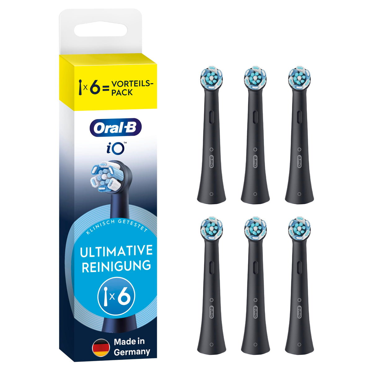 Oral-B iO Replacement Brush Heads Ultimate Clean, Black, 6 Pieces - 8700216194693