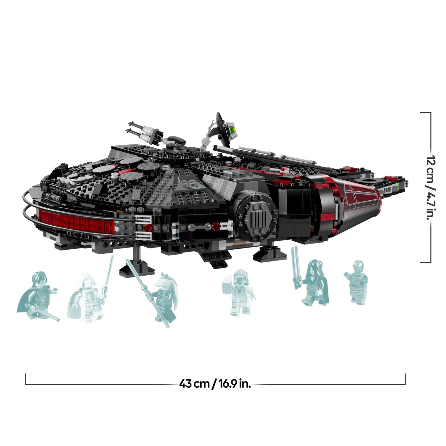 LEGO Star Wars 75389 The Dark Falcon - Display toy with spring-powered shooters, cannons and 6 minifigures including C-3PO - Gift for boys aged 10 and up and adults