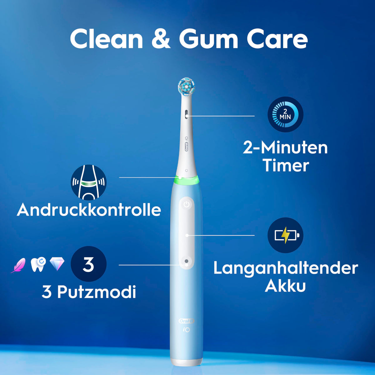 Oral-B iO Series 3 Electric Toothbrush, Light Blue - 8006540961490