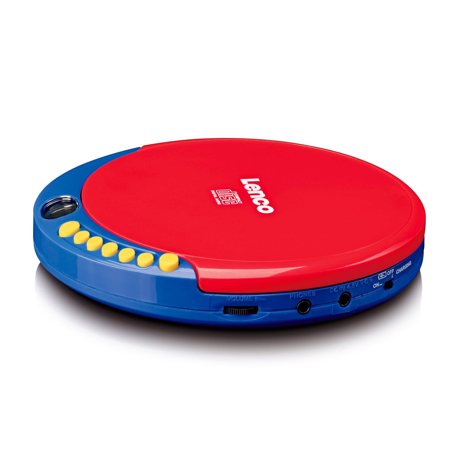 Lenco CD-021 CD player for children - portable CD player - Discman - headphones with volume limiter - reads CD-R/RW - integrated battery - with charging cable - red/blue, CD-021KIDS