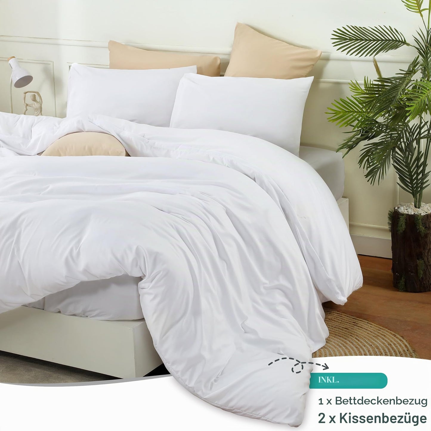 Utopia Bedding Duvet Cover Set with Pillowcases - 3 Piece Zipper Bedding Set - 1 Duvet Cover with 2 Pillowcases - Soft Brushed Microfiber (Queen, White) - UBMICROFIBERLWDUVETKINGWHITE