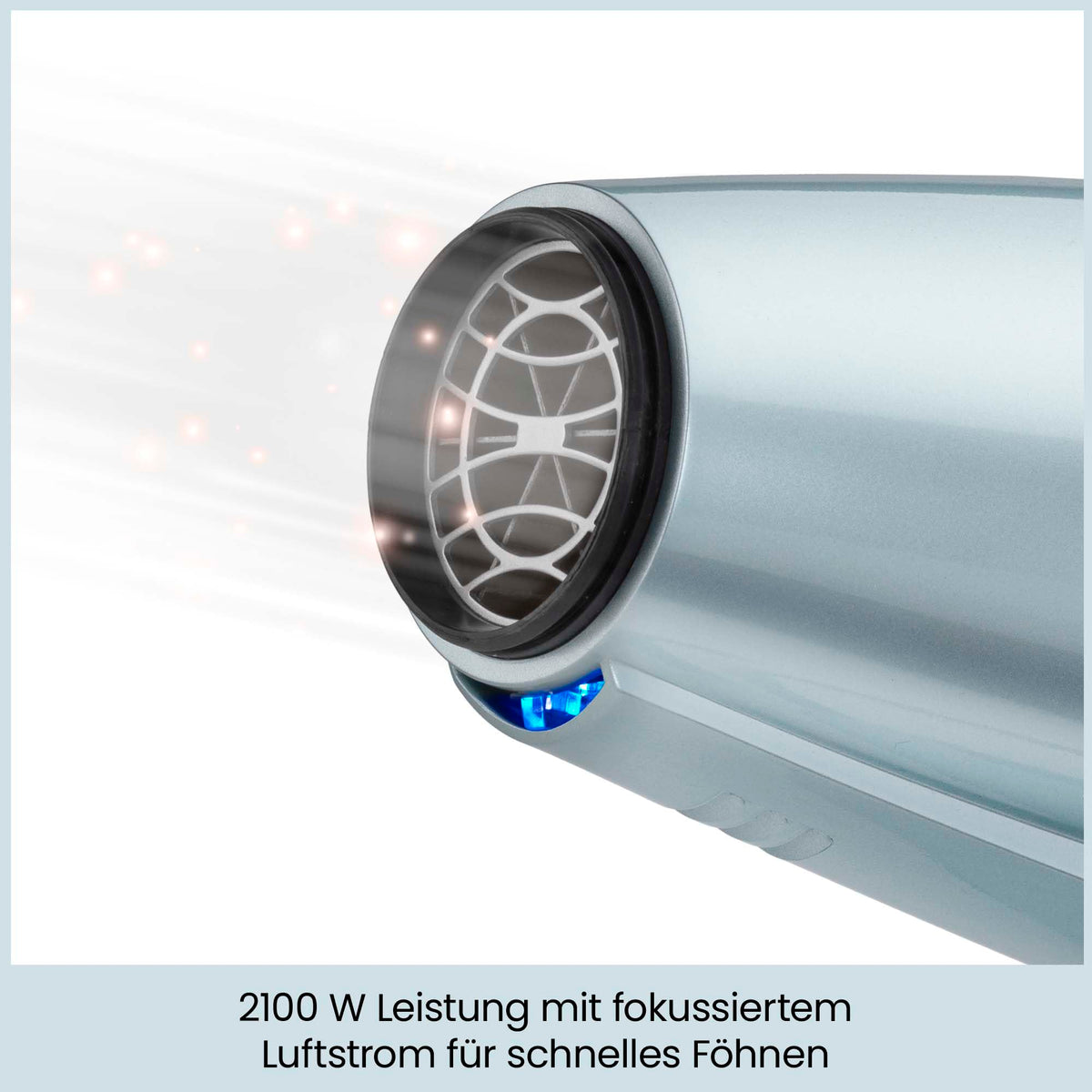 BaByliss Hydro‑Fusion Uscător de păr cu difuzor – Uscător de păr profesional de 2100 W cu ionizare pentru un styling fără frizz, tehnologie plasma pentru strălucire, design ușor, 3 niveluri de căldură și 2 viteze ale aerului, Albastru, D773DE