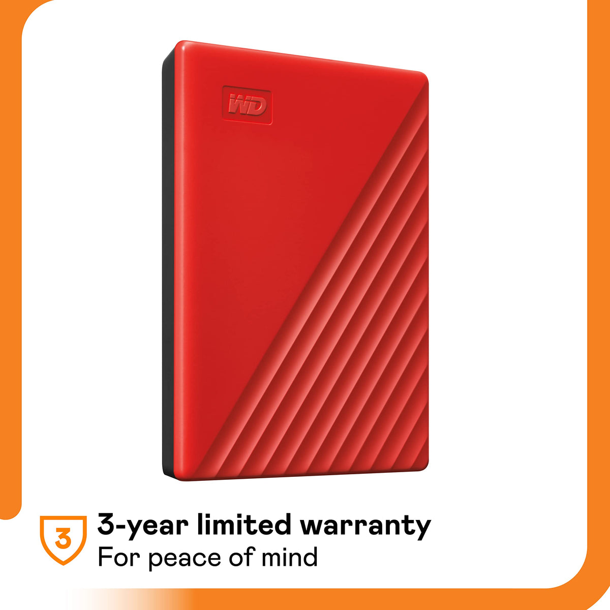 WD My Passport hard disk externă 2 TB (stocare mobilă, design subțire, software descărcabil, backup-uri automate, protecție prin parolă) Roșu - compatibilă și cu PC, Xbox și PS4 - WDBYVG0020BRD-WESN