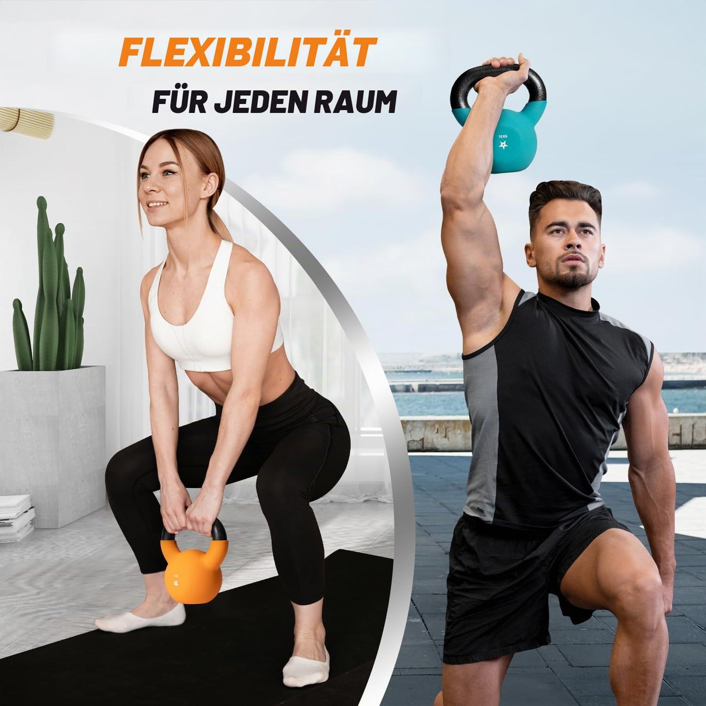Yes4All HCR1 Neoprene Coated Kettlebell, Strength Training Kettlebells - 6KG Orange