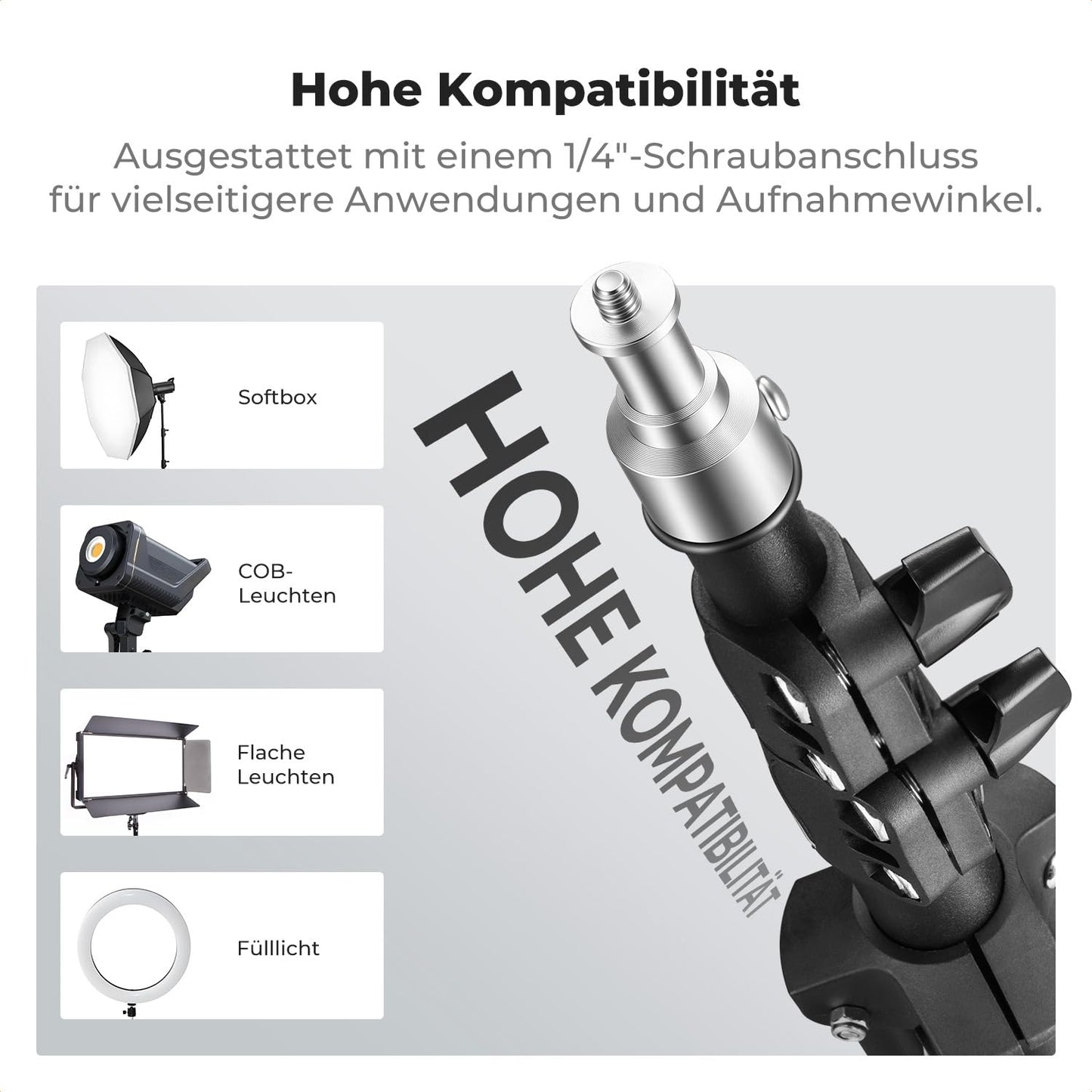K&F CONCEPT 200CM Metal Photography Light Stand with Tripod Bag & 1/4" Srew - KF34.041U