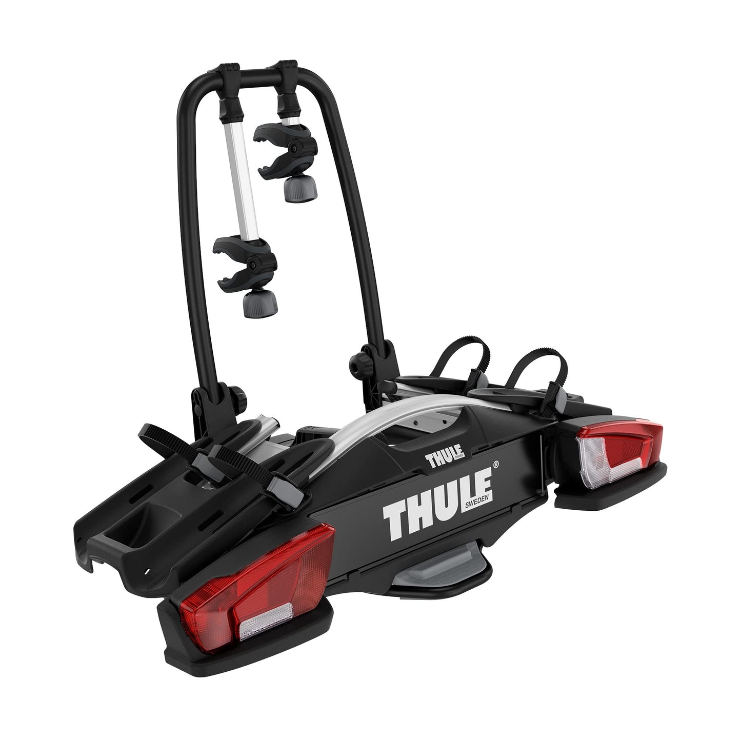 Thule VeloCompact bicycle carrier, bicycle carrier trailer hitch black/aluminum, 2 bikes - 924003