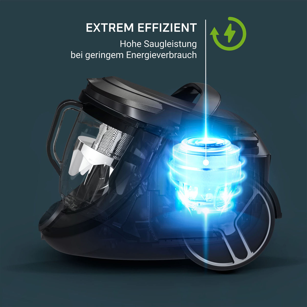 Rowenta Silence Force Cyclonic Effitech bagless vacuum cleaner, suitable for parquet, high suction power, low energy consumption, HEPA filtration, 2.5l XXL capacity, 12m action radius, black, RO7935 - RO7935EA