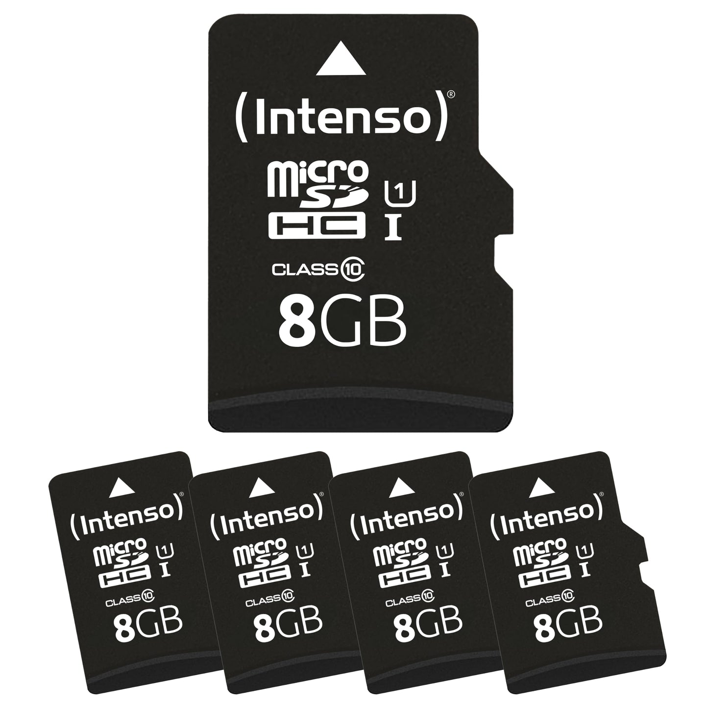 Intenso microSD card Premium Multipack, 5X 8GB, Micro SDHC, for smartphone, tablet, camera, PC and game console, waterproof, X-ray-proof, temperature-proof, drop-proof, up to 90 MB/s - 3423565
