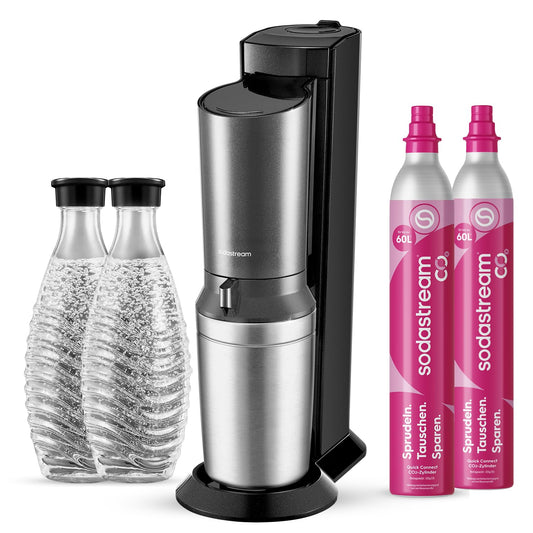 SodaStream Crystal 3.0 soda maker with 2x Quick-Connect CO2 cylinders and 2x glass carafes - 1100462490