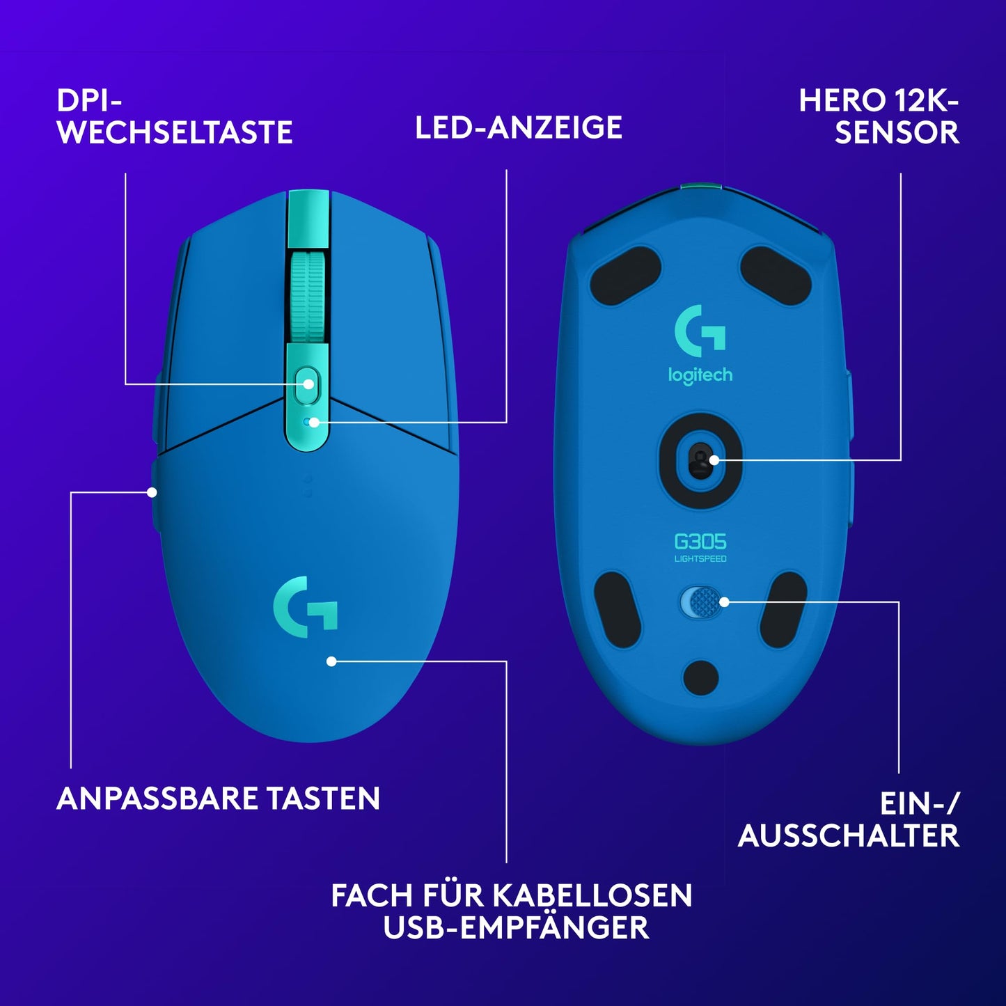 Logitech G G305 LIGHTSPEED Blue (910-006014)
