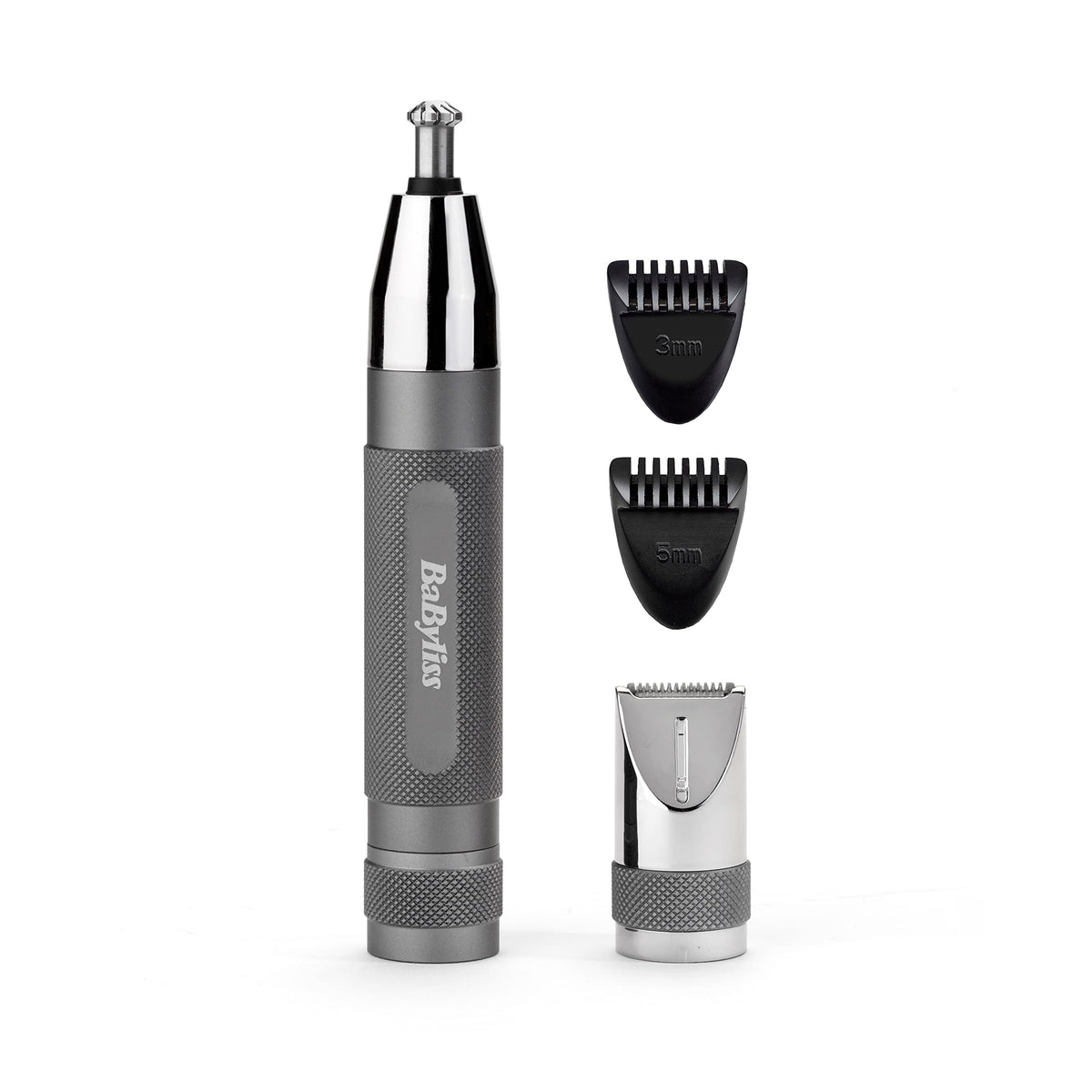 BaByliss Super-X Metal Nose Trimmer, Ear and Eyebrow Hair Clipper, sturdy metal housing, smooth and safe cutting - 7066U