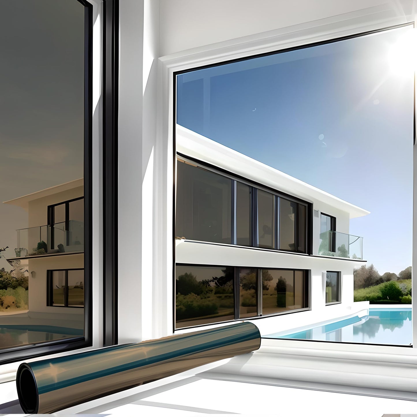 MARAPON mirror film window privacy screen brown 1.05x2 m window film opaque from the outside during the day sun protection film window inside UV protection static cling heat protection heat protection interior installation - M10520-MBR