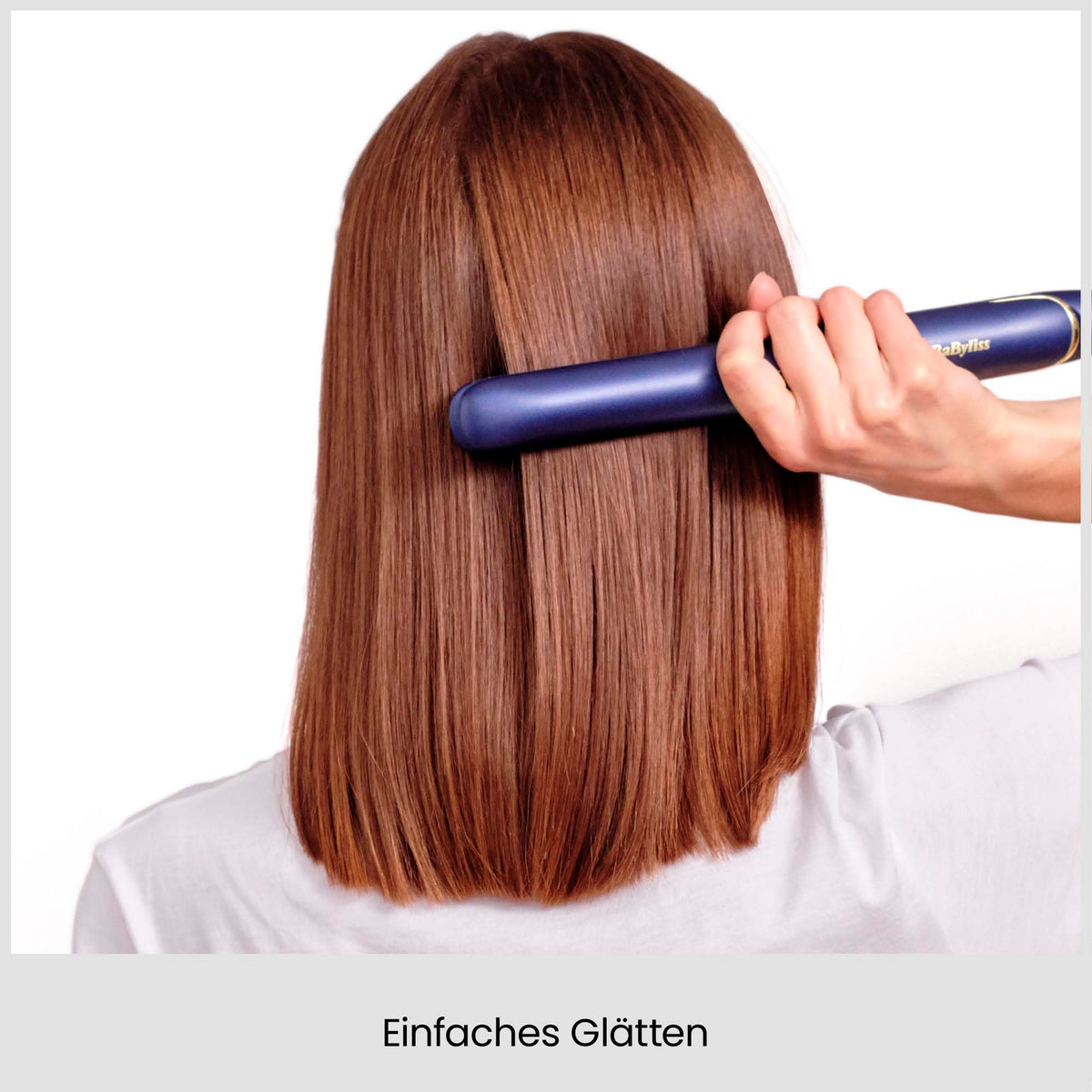 BaByliss Midnight Luxe Straightener - Titanium Ceramic Floating Plates for smooth gliding, quick heating in 30 seconds, 3 temperature settings up to 235°C, suitable for worldwide use, model 2516PE.