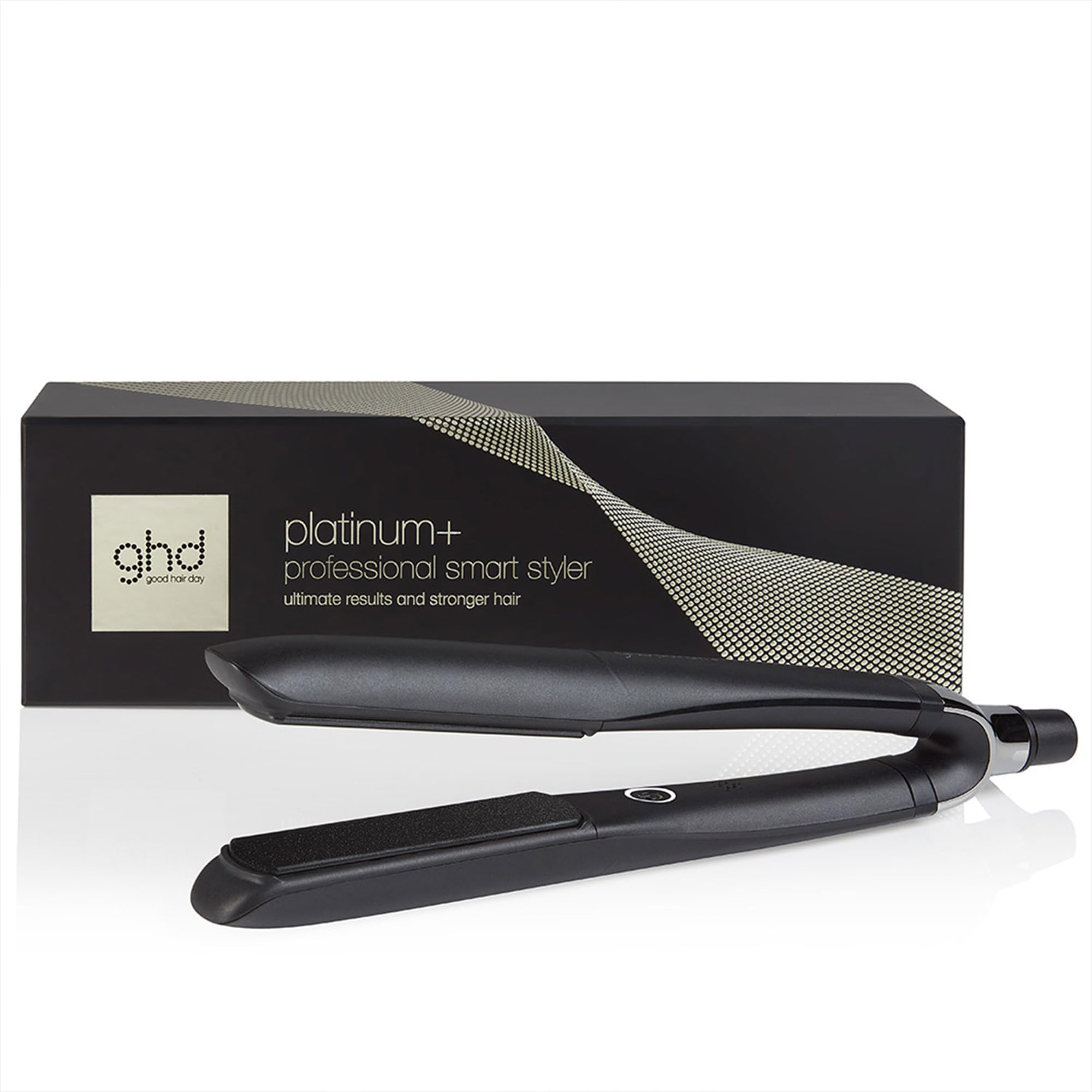 ghd platinum+ black - Intelligent professional hair straightener, less hair breakage, more shine and color protection, Ultra Zone technology, optimal combing temperature 185ºC homogeneous - S8T262