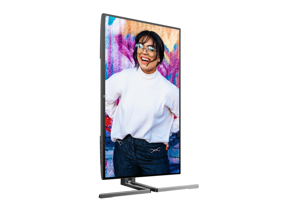 AOC U27U3CV Monitor UHD de 27 inch cu Hub USB, 60Hz, panou Nano IPS, 4ms GtG, VESA HDR400, ajustare pe înălțime, difuzoare, (3840x2160 HDMI 2X 2.0 DP 1x 1.4) Negru/Silver