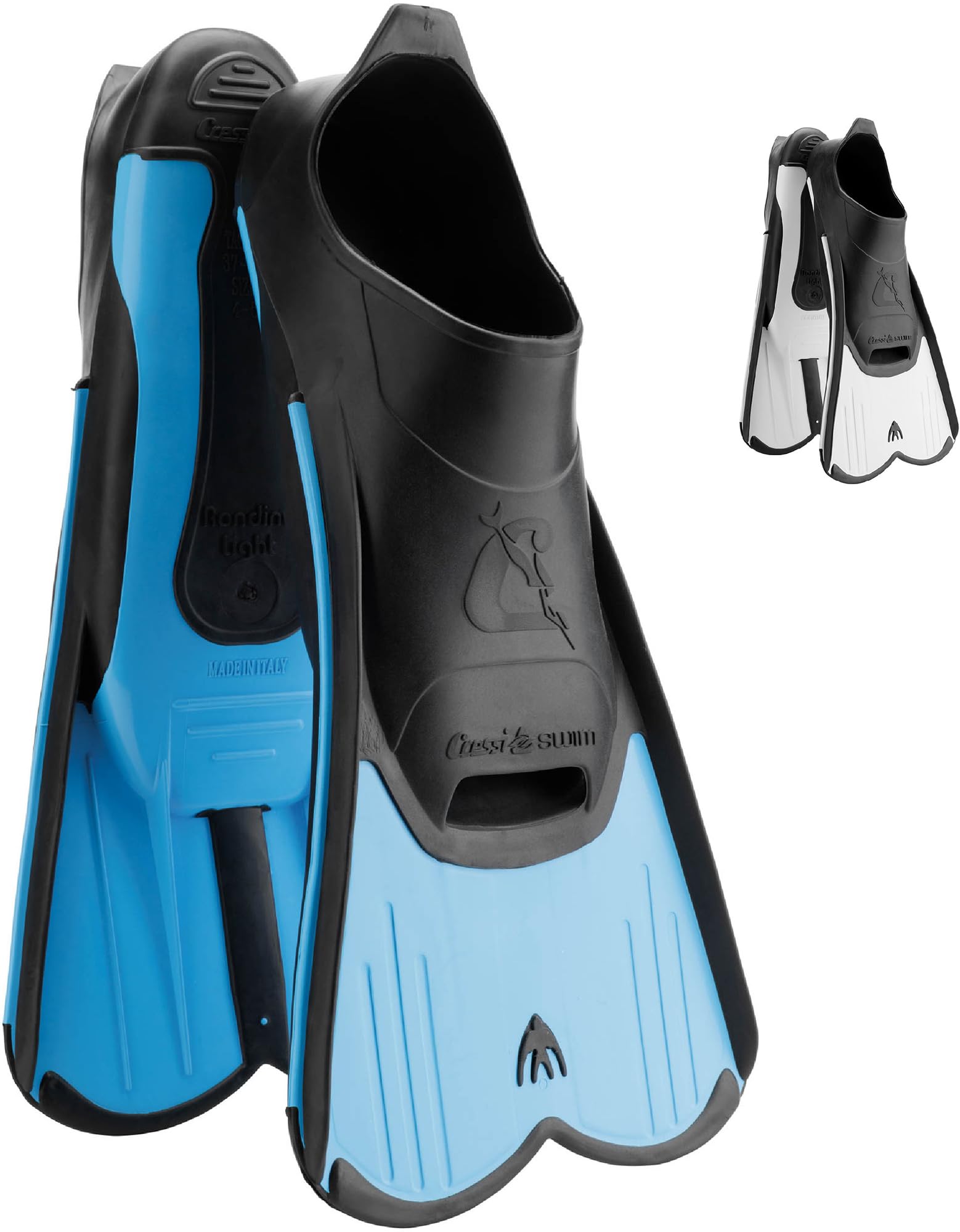 Cressi Light Fins short fins - travel-friendly snorkeling fins - efficient muscle training - robust swimming fins - blue - 37/38 - DP182037
