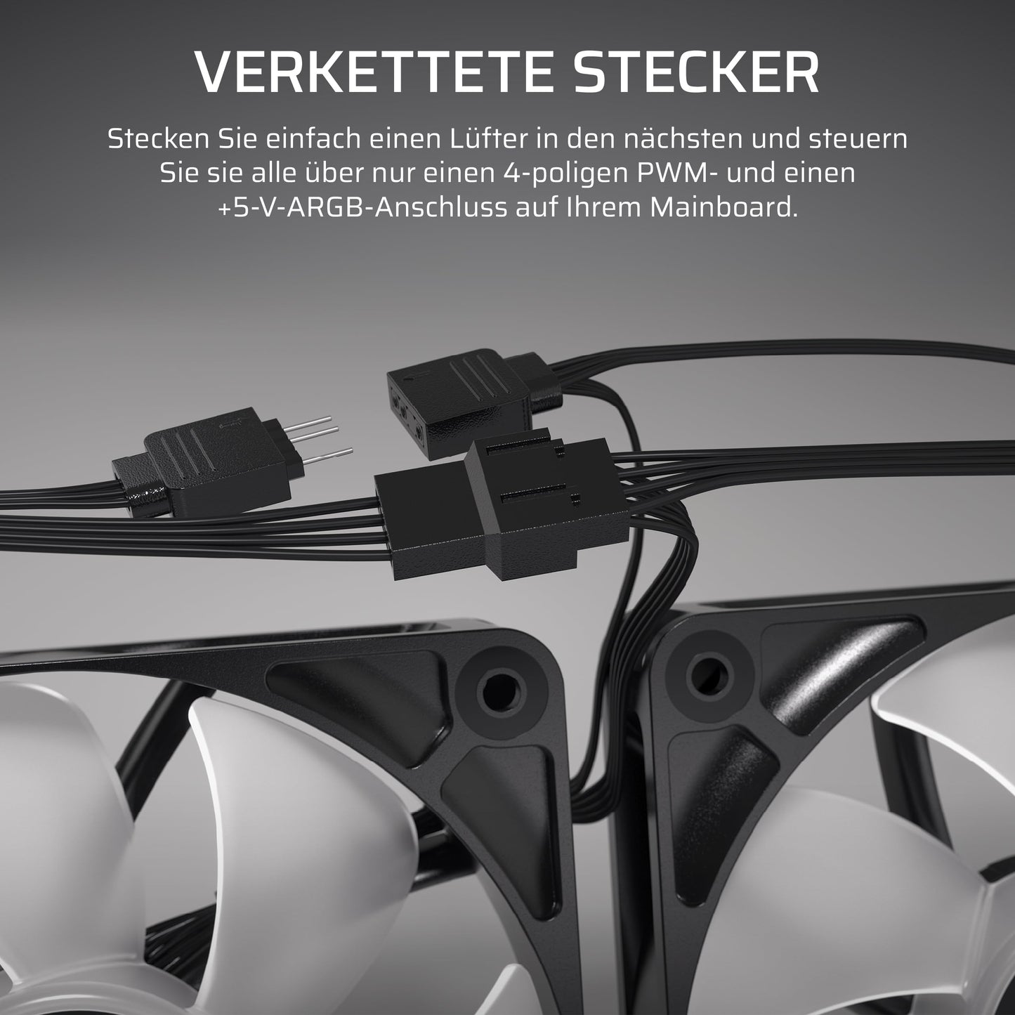 CORSAIR RS140 ARGB 140mm PWM Fan - Daisy Chain Connection - Low Noise - Magnetic Dome Bearing - Twin Pack - White - CO-9050187-WW