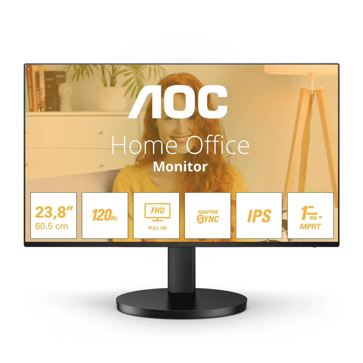 AOC 24B3HA2 Monitor FHD de 24 inch, 120Hz, panou IPS, 4ms GtG, difuzoare, (1920x1080 HDMI 1x 1.4) negru