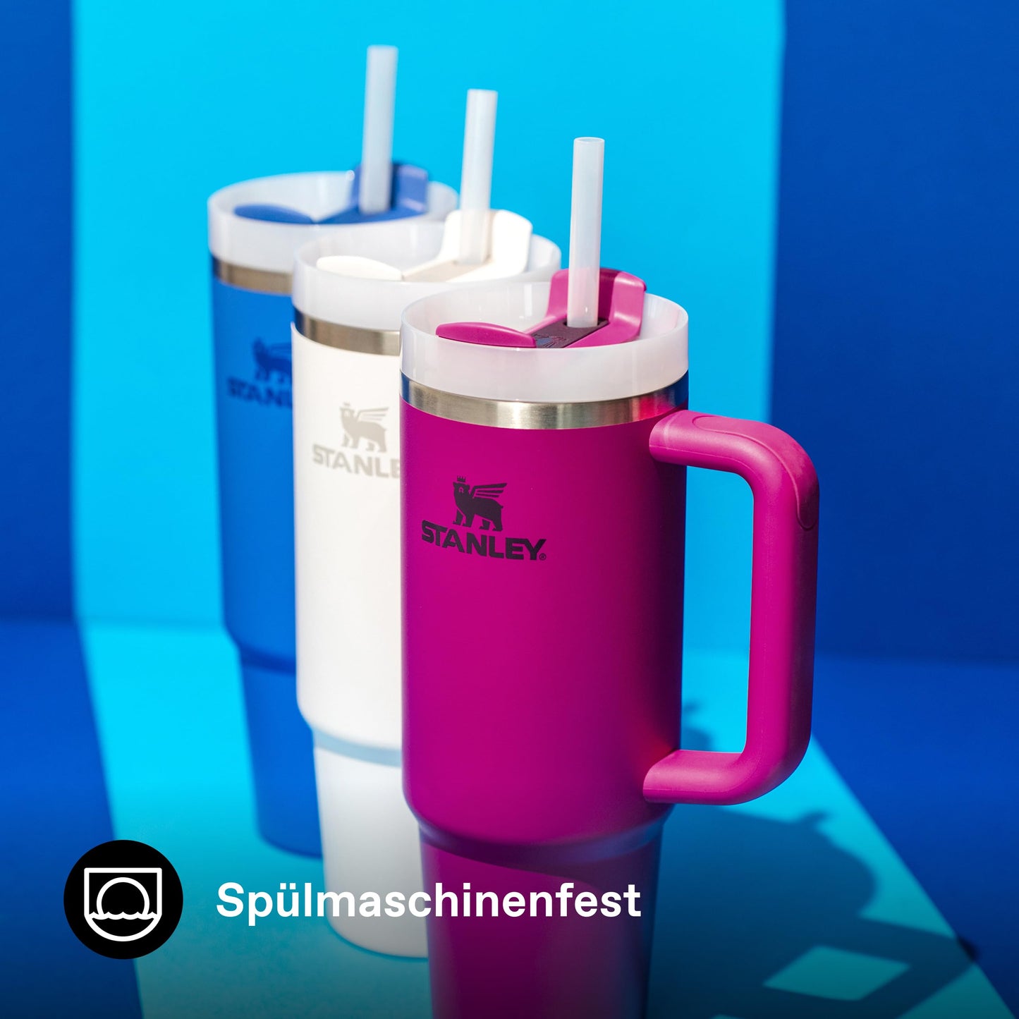 STANLEY 1913 Quencher H2.0 Flowstate Drinking Bottle with Straw 1.2L - Thermo Mug Cools 11 Hours - 48 Hours Ice Cold - Dishwasher Safe - Thermos Bottle BPA Free - Stainless Steel - Fuchsia - 100000144044