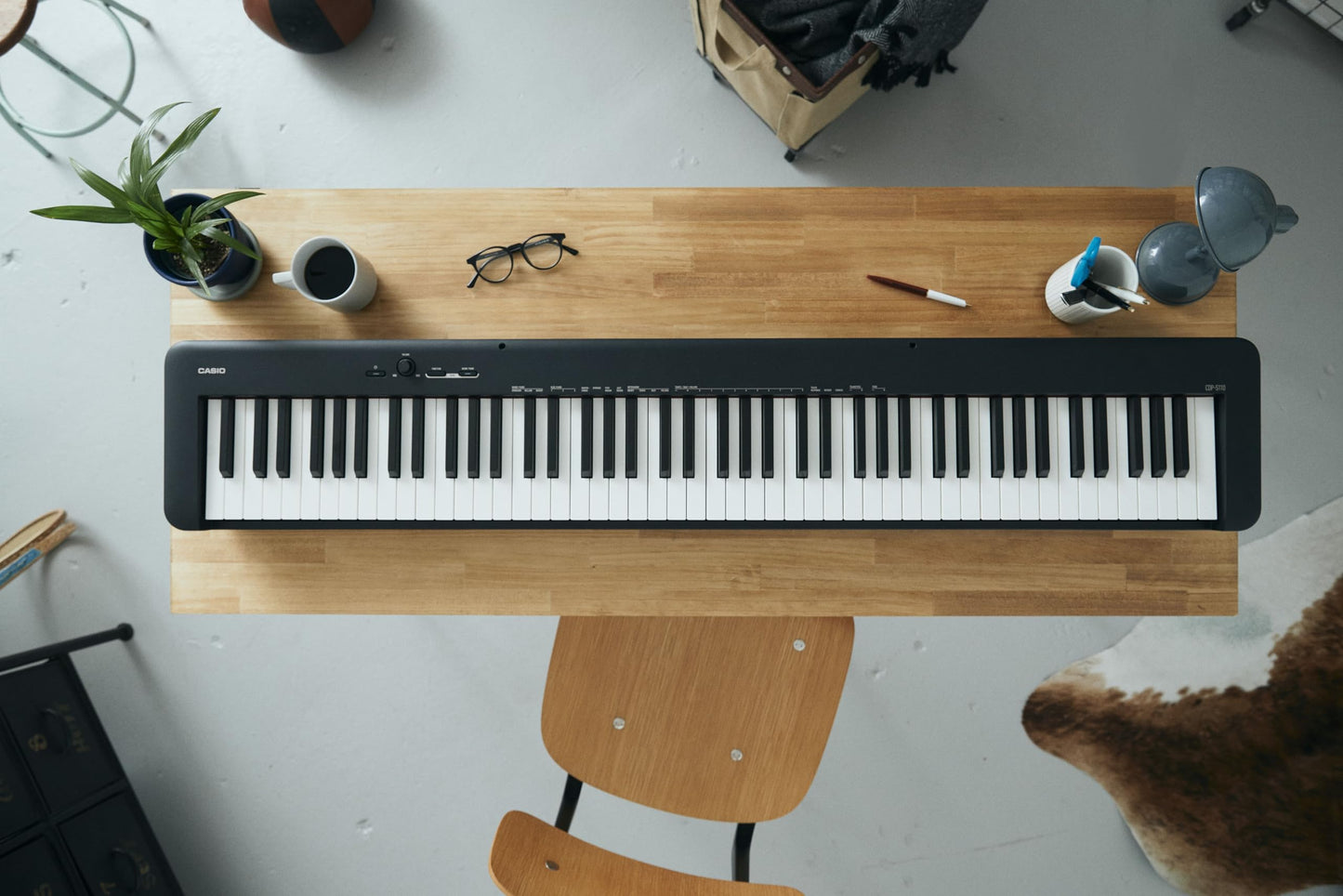 Casio CDP-S110BK digital piano with 88 weighted keys, 10 sounds, black - CDP-S110BKC5
