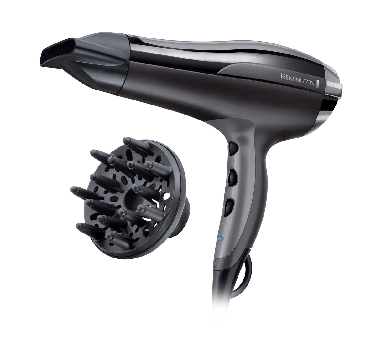 Remington Hair Dryer Ionen [light & powerful] Pro-Air Turbo (2400W, even heat distribution, 3 heat & 2 separate fan settings, cool shot, styling nozzle + diffuser) D5220
