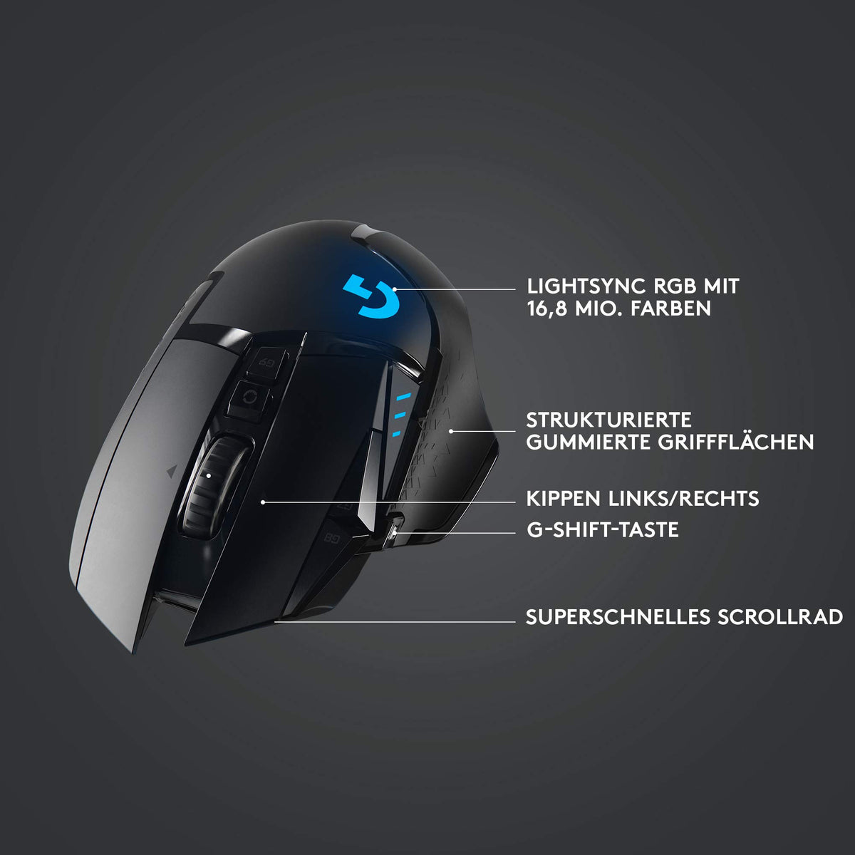 Logitech G502 LIGHTSPEED wireless gaming mouse with HERO 25K DPI sensor - 910-005567