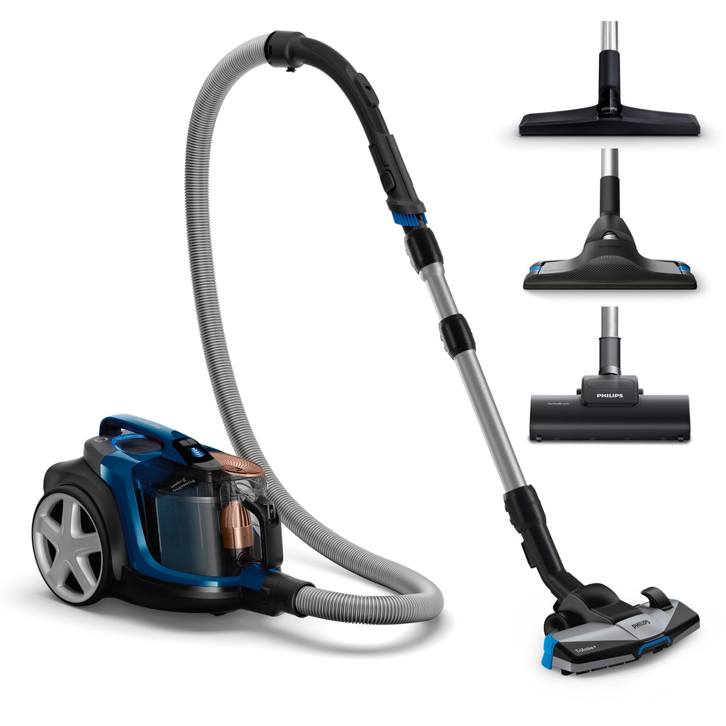 PHILIPS PowerPro Expert Bagless Vacuum Cleaner - Compact, 900 W Motor, PowerCyclone 8 Technology for Strong Suction, Multi-Surface Cleaning, Allergy Lock, Super Turbo Brush (FC9745/09)