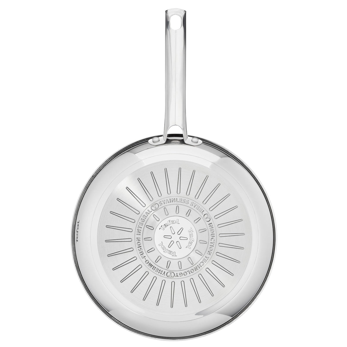 Tefal Duetto On tigaie de 28 cm, cu strat ceramic Go Ceram antiaderent, Thermo-Signal, mâner fixat, potrivită pentru toate tipurile de plite, durabilă, din oțel inoxidabil, G7660634