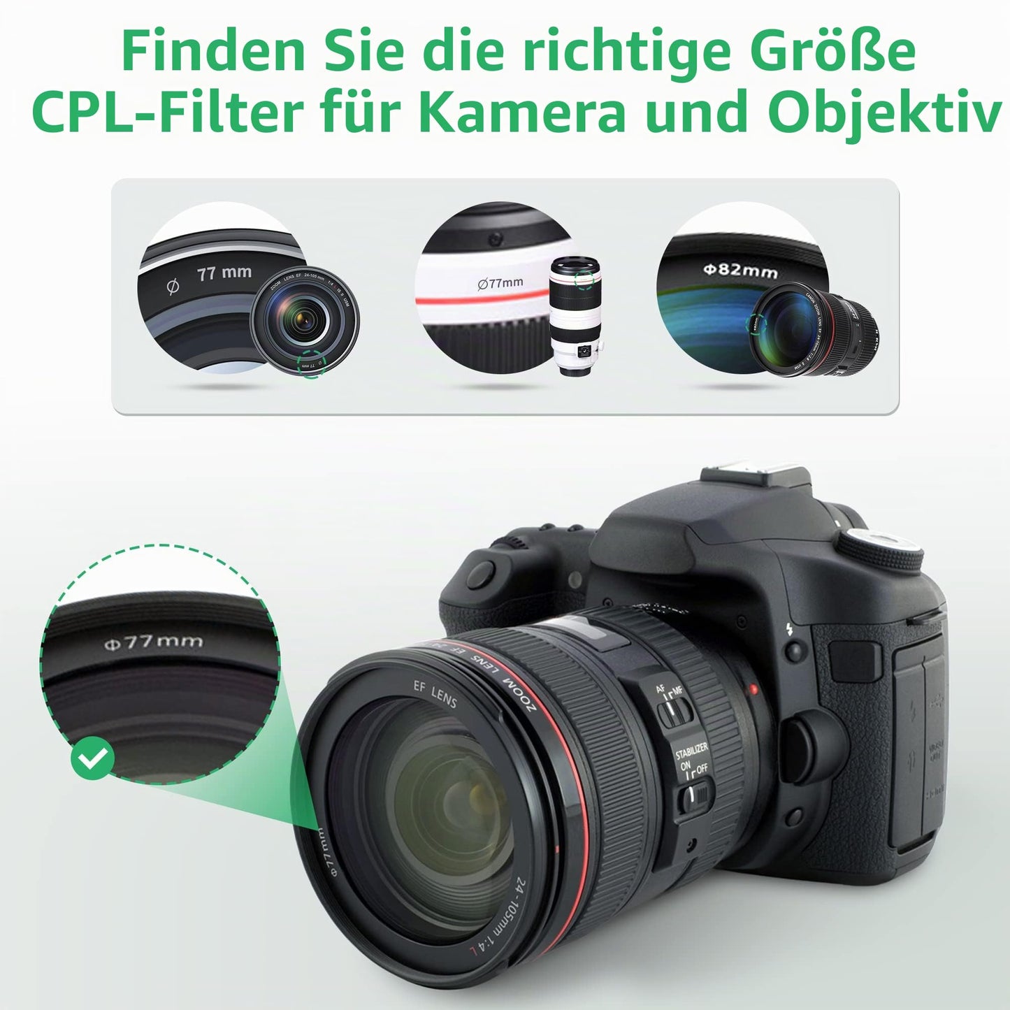 PROfezzion Polarizing Filter 67mm CPL Filter for Canon R6 Mark III II 90D 80D 70D - PF-67CPL