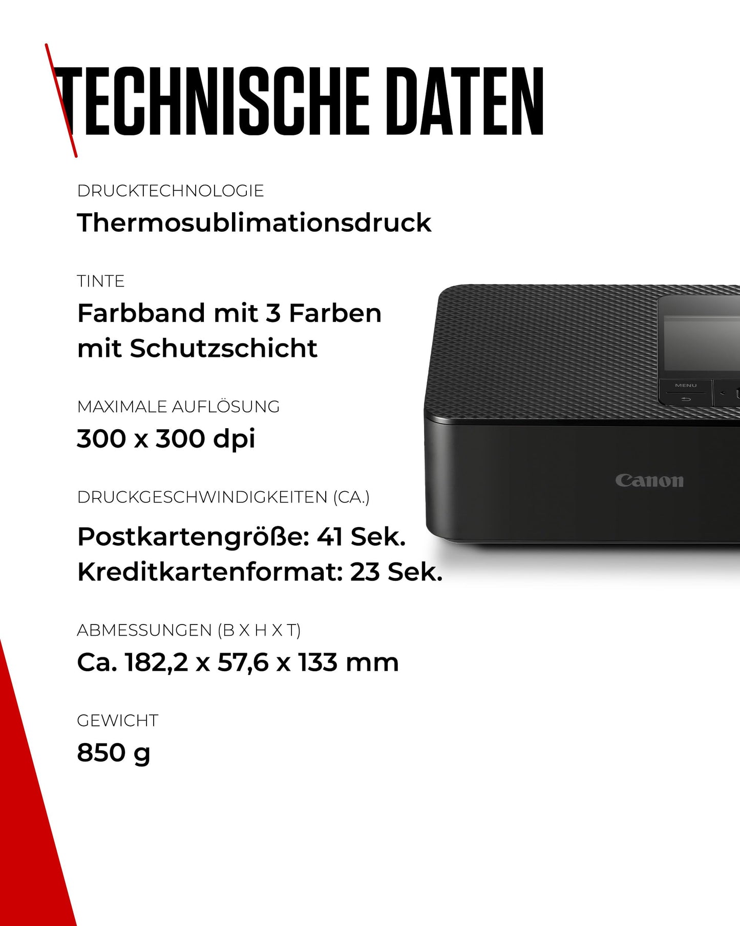 Canon SELPHY CP1500 Mobiler Fotodrucker mit Papierset - 5539C011