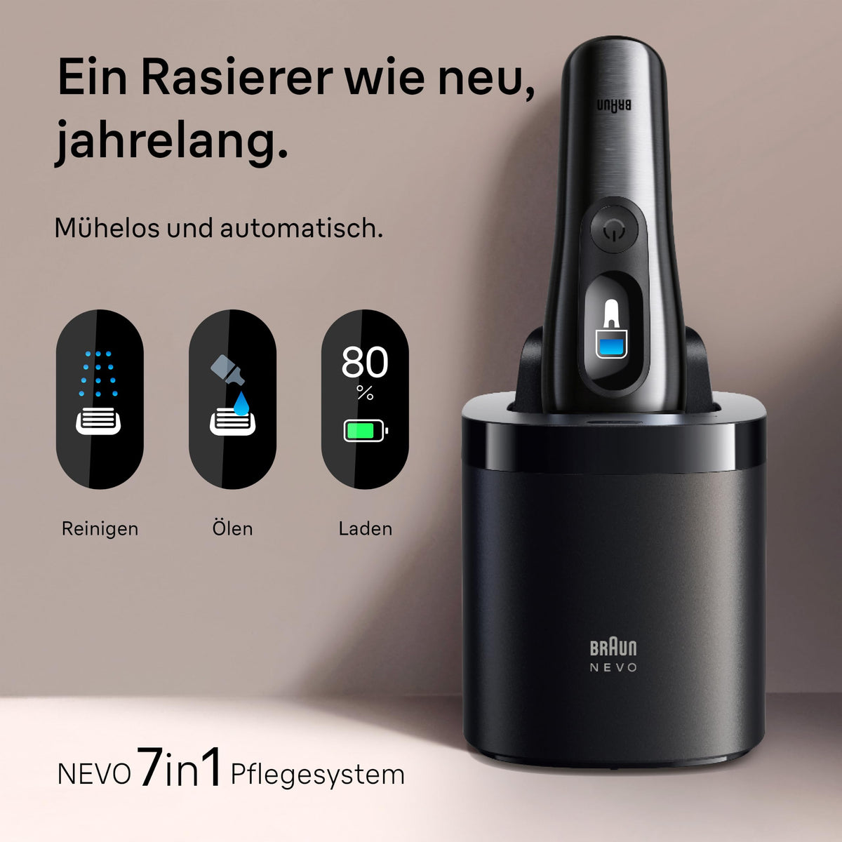 Braun NEVO Electric Shaver for Men, NEVO11005C, Silver