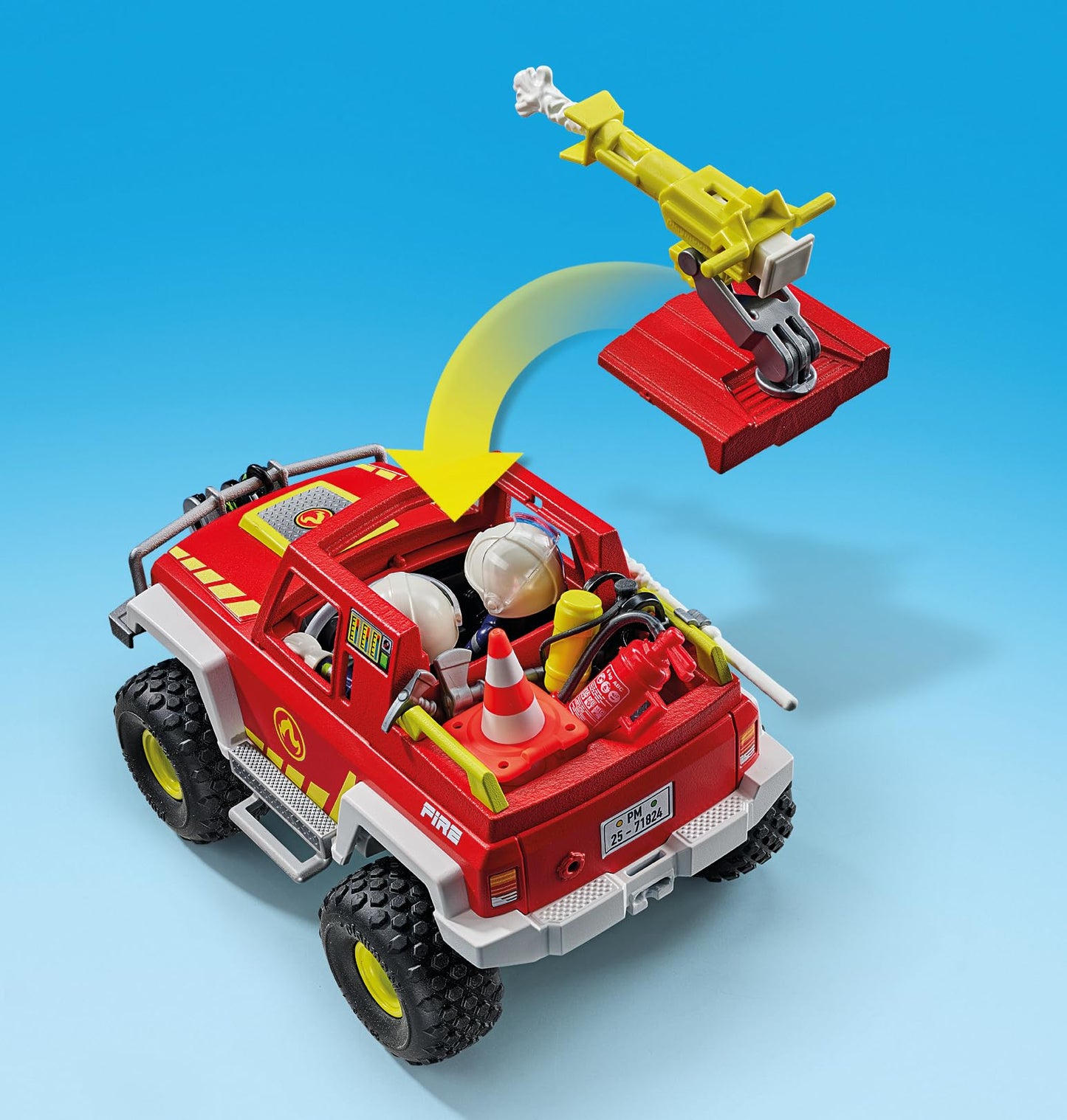 PLAYMOBIL | City Action | Fire truck | Fire engine | Toy car | Toys for children aged 4 and over | 71824
