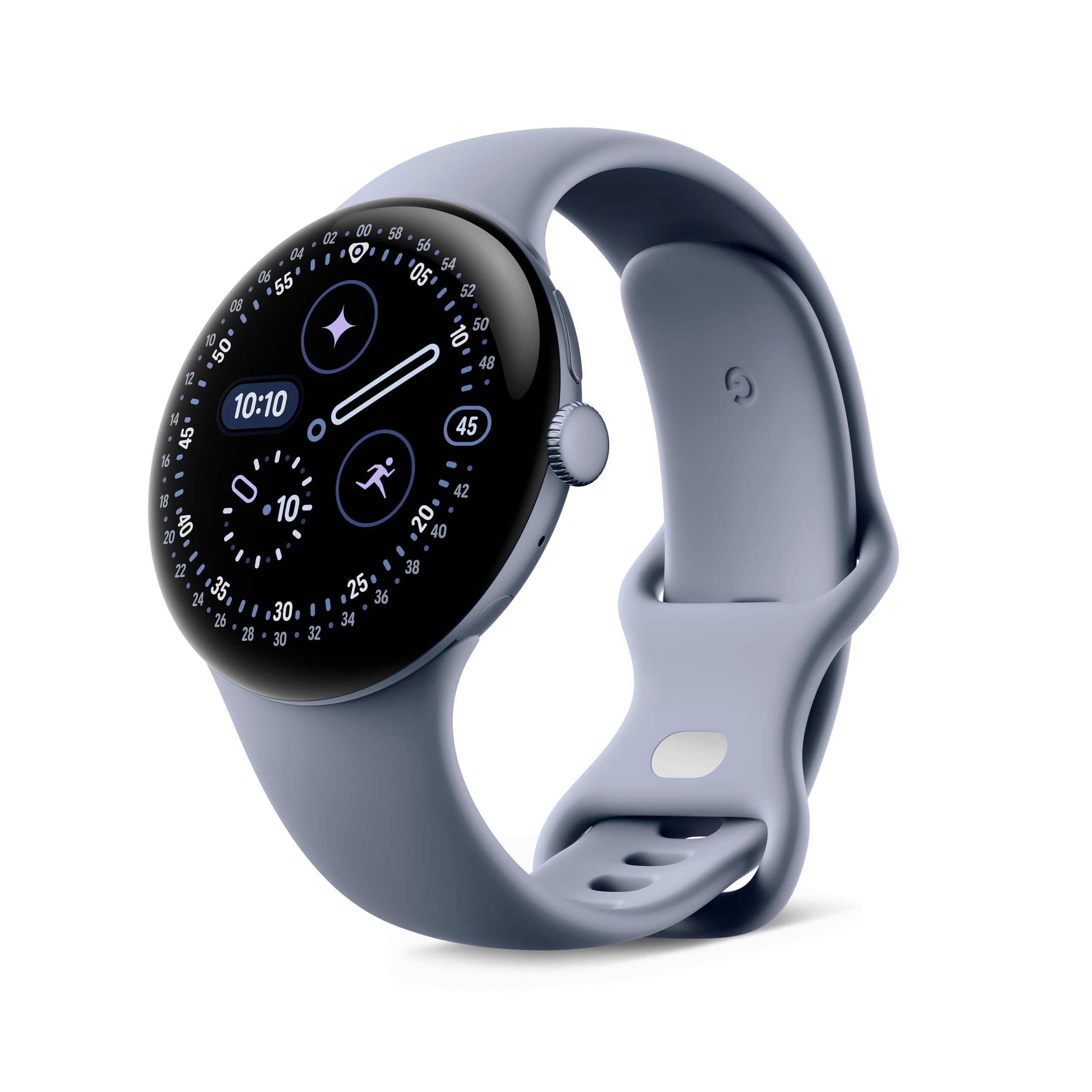 Google Pixel Watch 4 (45mm) - Android smartwatch with comprehensive health and fitness tracking and Gemini support - Satin Moonstone aluminum body - Moonstone sports band - LTE