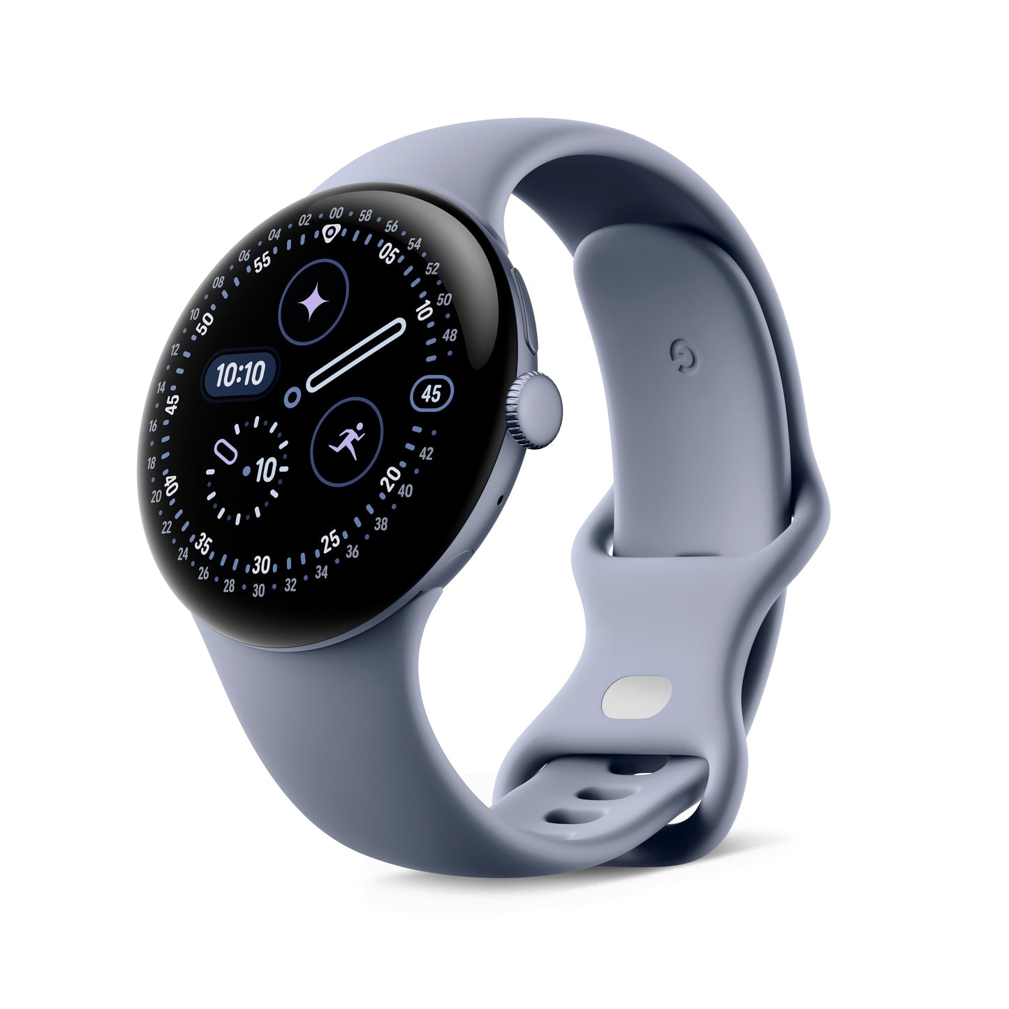 Google Pixel Watch 4 (45mm) - Android smartwatch with health and fitness tracking and Gemini support - Satin Moonstone aluminum body - Moonstone sports band - Wi-Fi