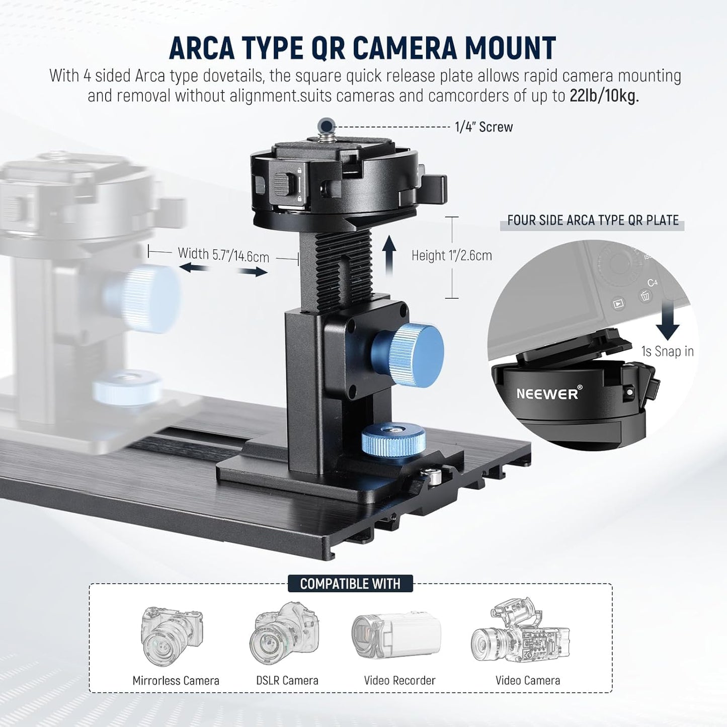 NEEWER teleprompter with Arca type camera holder, Cold Shoes, RT113 remote control for the NEEWER Prompter app online teaching/vlogger/live streaming prompter compatible with iPad Tablet X12II