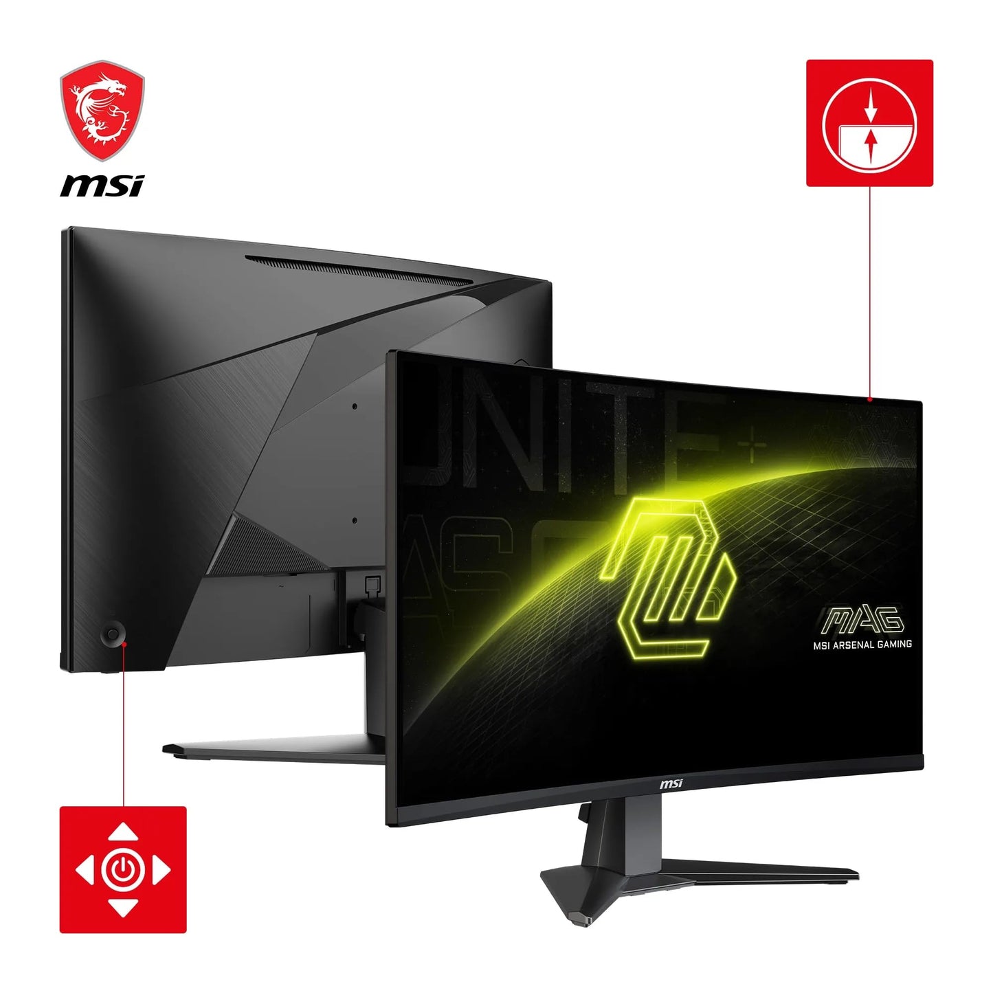 MSI MAG 27C6F 27 inch FHD Curved Gaming Monitor - 1500R 1920 x 1080 Rapid VA Panel, 180 Hz / 1ms (GtG), Adaptive-Sync - DP 1.2a, HDMI™ CEC