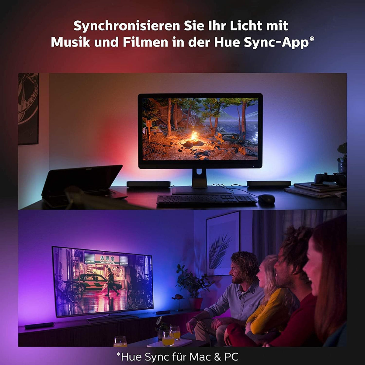 Philips Hue Play Lightbar, Base Set, Ambient Lighting, Black - 915005733701