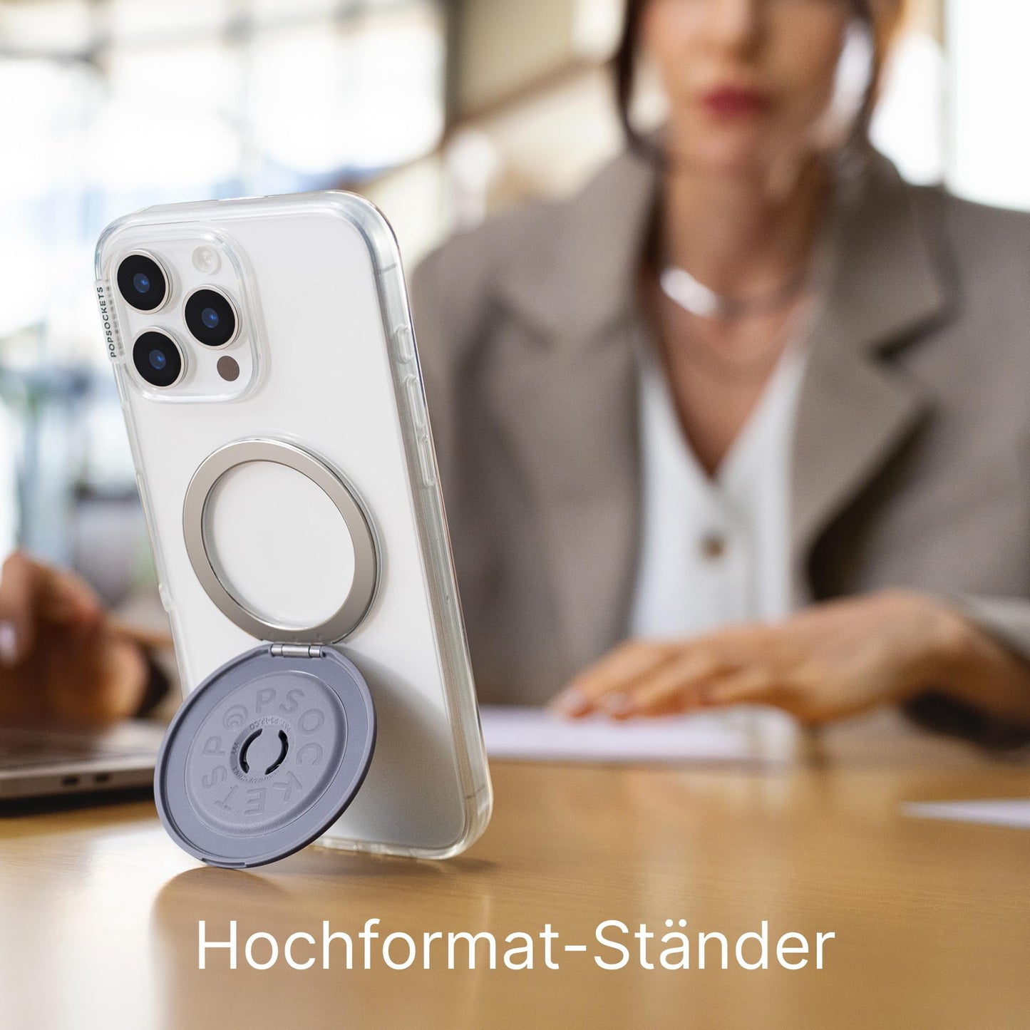 PopSockets Kick-Out Grip for MagSafe, Adjustable Stand for Portrait or Landscape Format, Magnetic Holder, Purple - Dusk - 807623