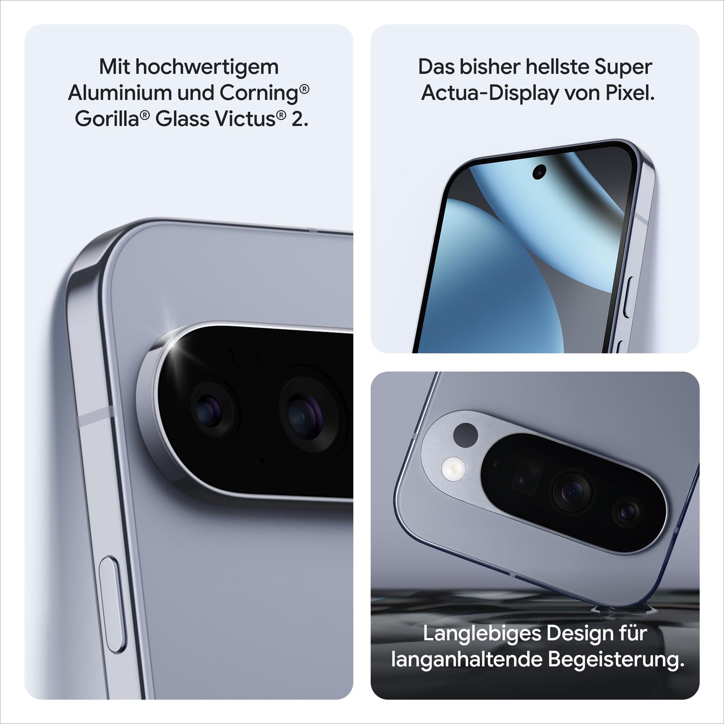 Google Pixel 10 Pro - Android smartphone without SIM lock, with Gemini, triple rear camera system, more than 24 hours of battery life and 6.3-inch Super Actua display - Moonstone, 128GB - GA10313-AN