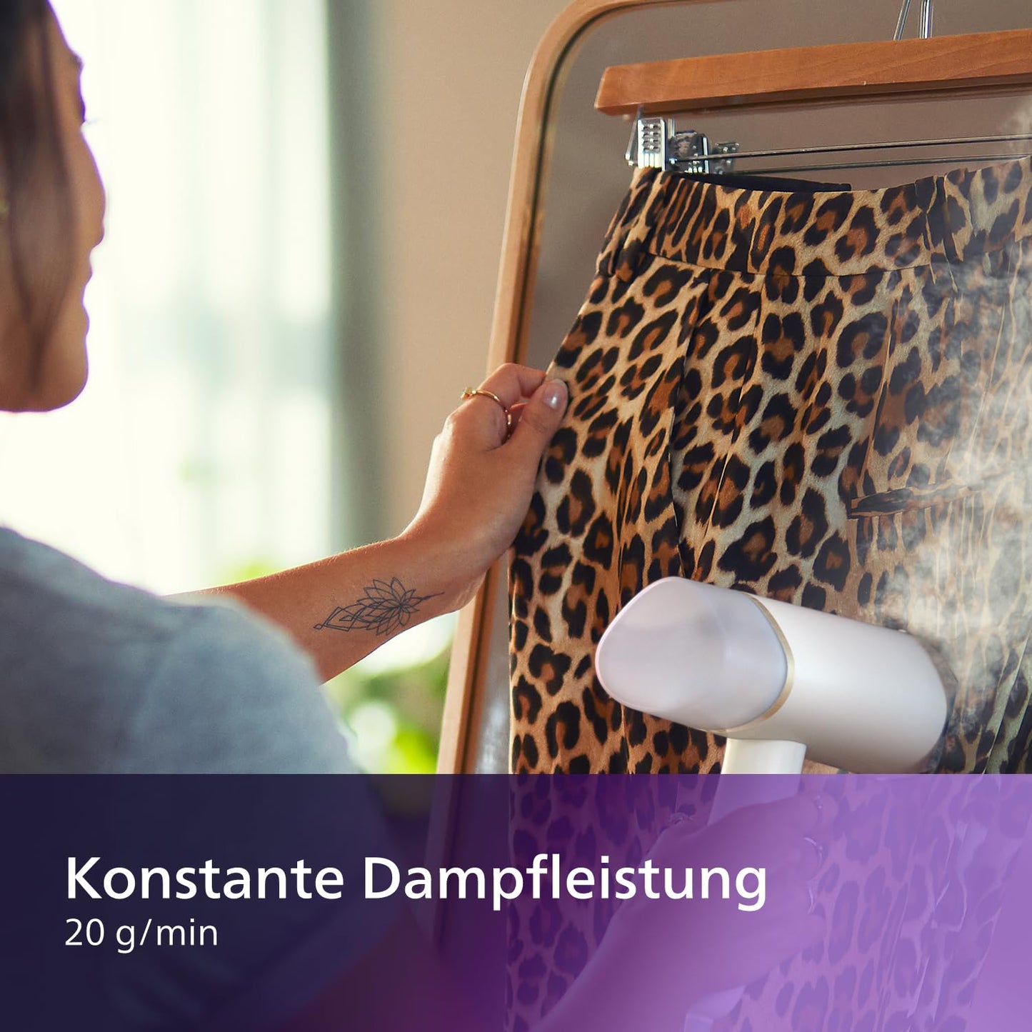 Philips 3000 Series Portable Steamer - 1000W, Compact and Foldable, 120ml Water Tank Constant Steam Output 20g/min, No Ironing Board Required, White (STH3020/10)