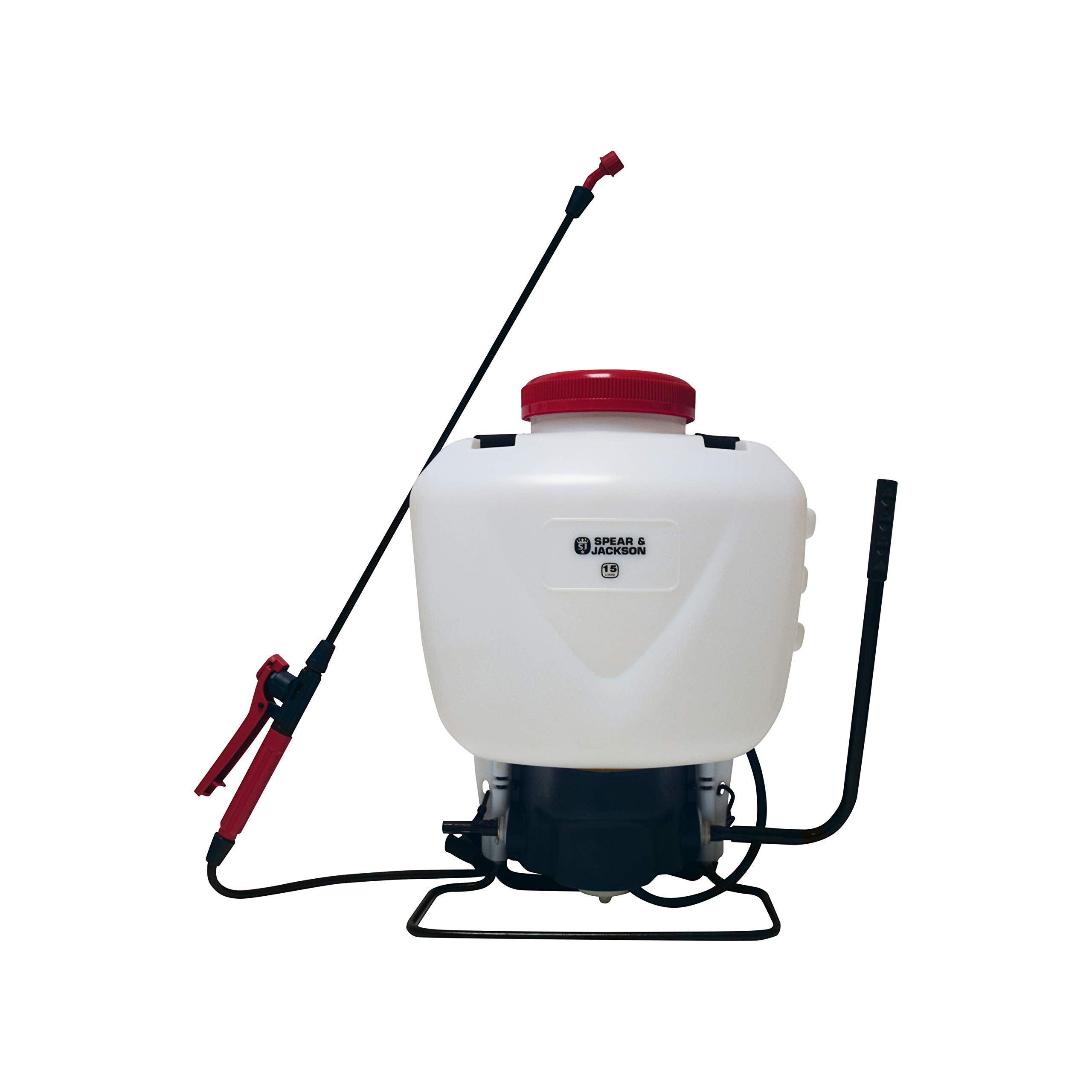 Spear & Jackson 15LPAPS 15 liter backpack sprayer, pressure sprayer with pump function, 15 L, adjustable nozzle, shoulder straps, including 3 additional nozzles