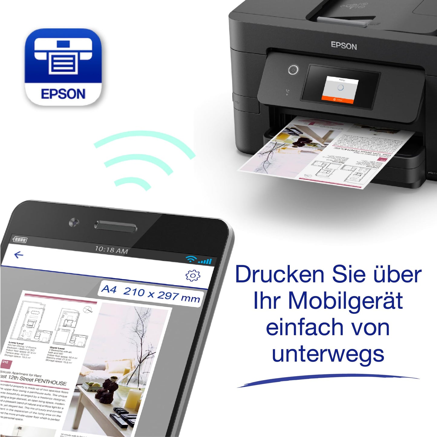 Epson Workforce Pro WF-3820DWF A4 wireless multifunction inkjet printer - C11CJ07403