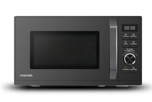 Toshiba MW3-AG20PE(BK) Microwaves with Grill 20L 3-in-1 Microwave Oven, Chef Defrost, Microwave, Grill, Combi, 5 Power Levels, 8 Automatic Programs, Easy Cleaning, Black